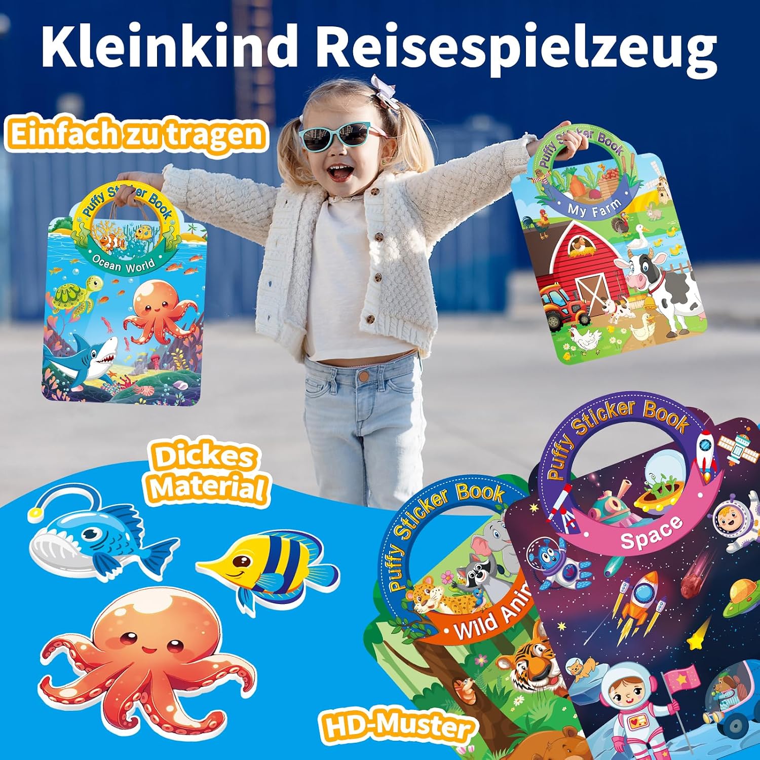 Thumbnail 5 de Elfew 6 Stück 3D Wiederverwendbare Stickerbücher 🎨