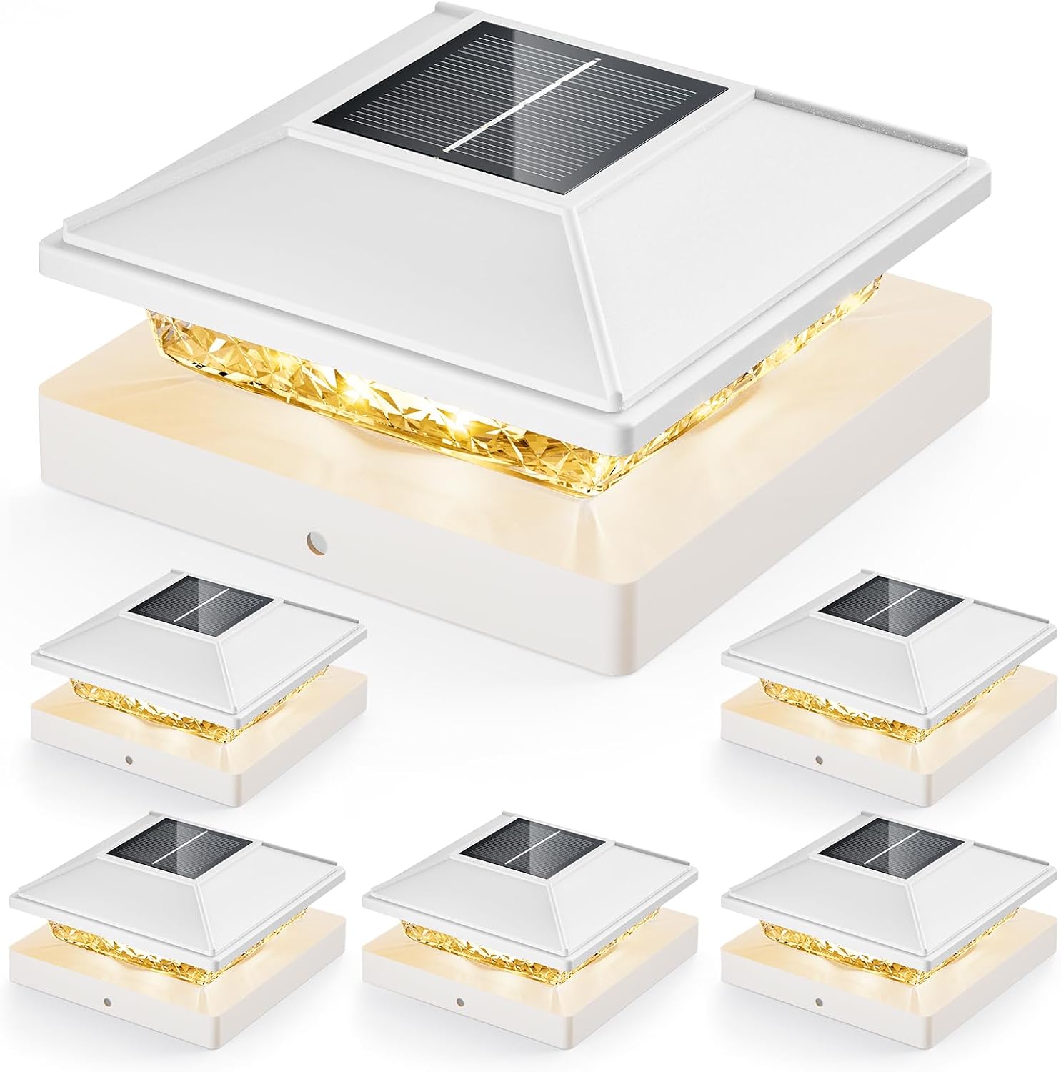 Detalle de JOFIOS Solar Post Cap Lights, 6-Pack