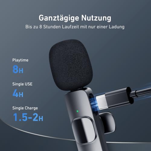 Detalle de YRF Kabelloses Lavalier-Mikrofon für iPhone & Android – Schwarz