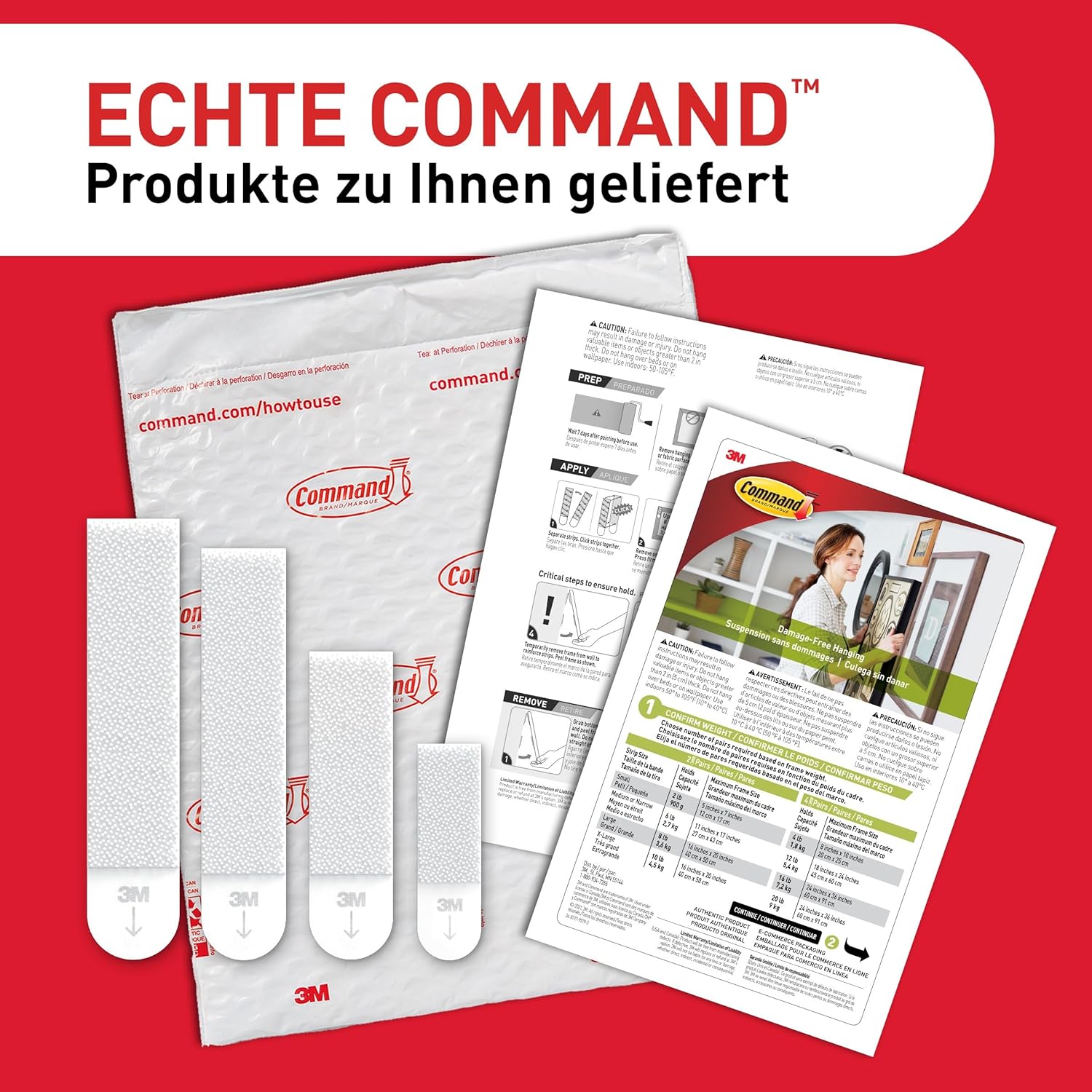 Thumbnail 6 de Command Klebestreifen – Vorteilspack XL für schweres Gewicht, 20 Strips, Weiß