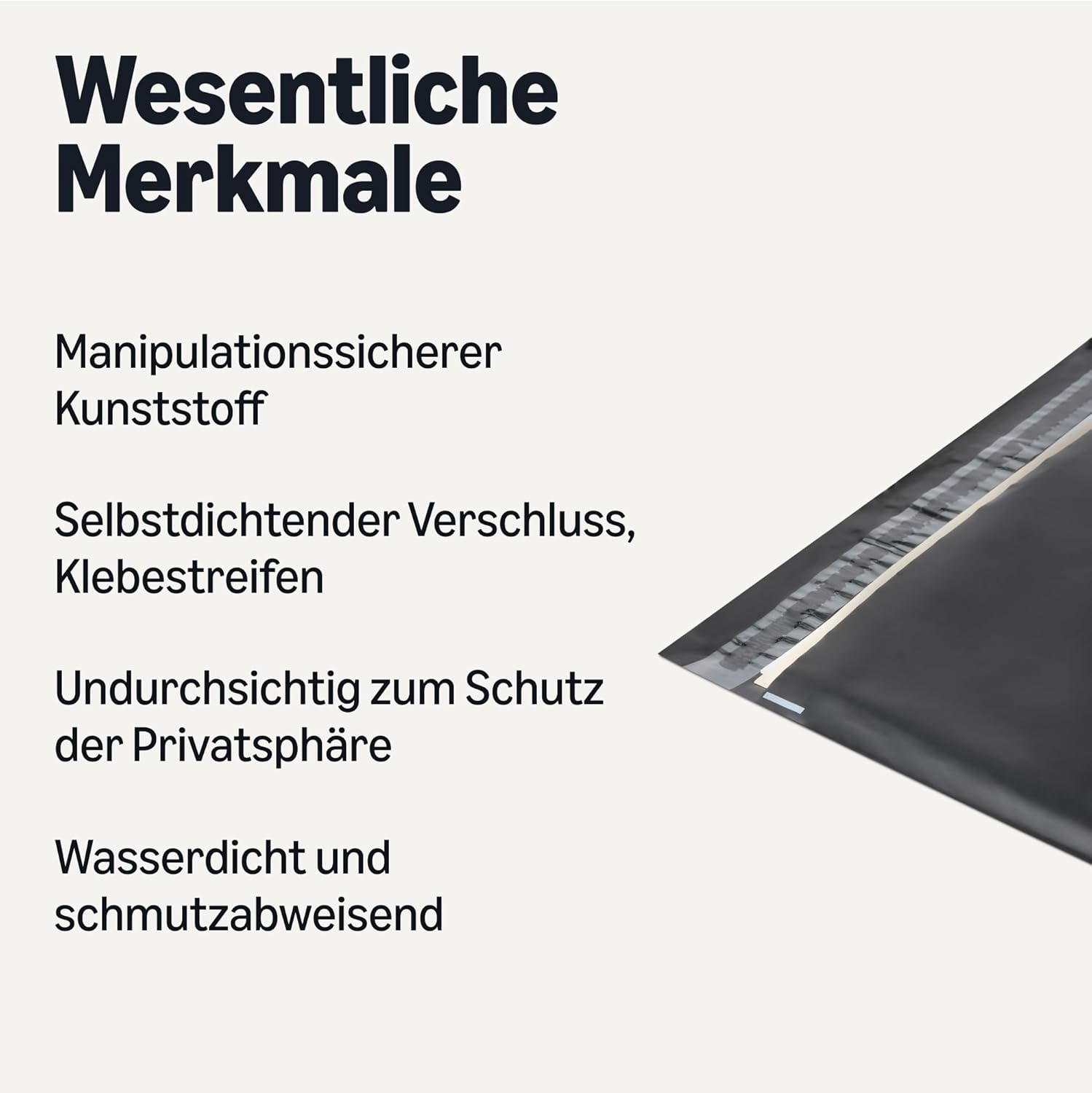 Detalle 2 de Amazon Basics Poly-Versandtaschen, selbstverschließende Umschläge – Schwarz, 25,4 x 33 cm, 100 Stück