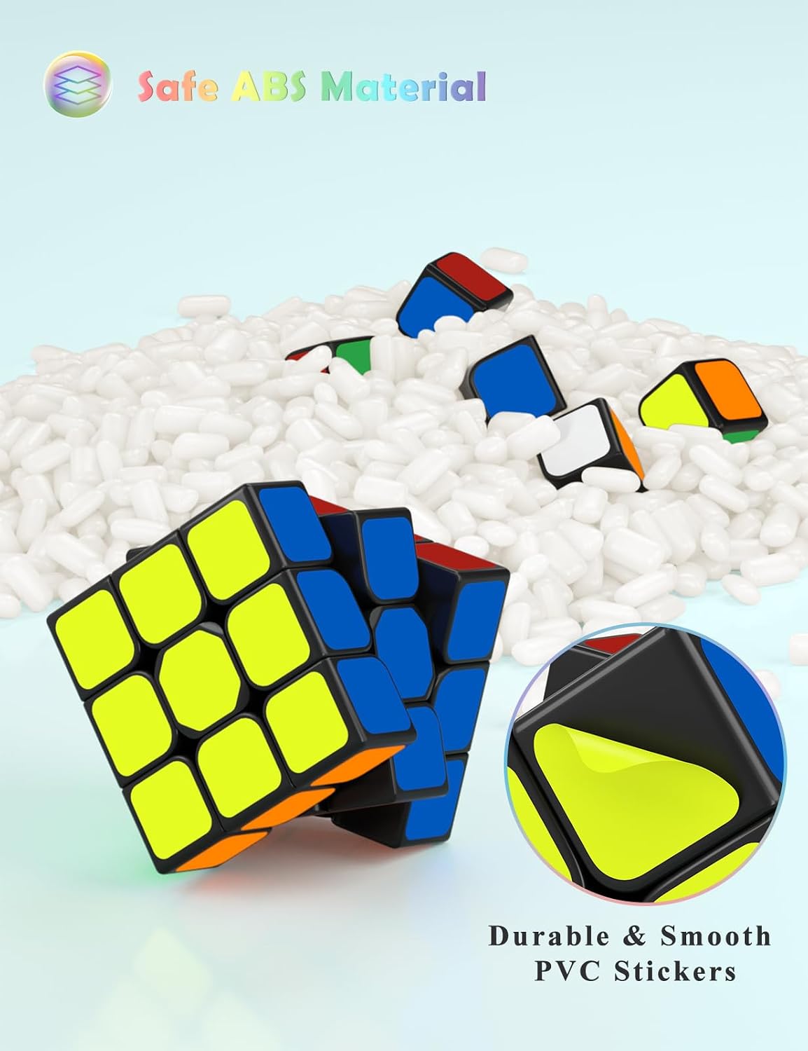 Thumbnail 6 de ROXENDA Speed Cube Set (2x2 / 3x3) – Original Fast Cube with Instruction (Sticker)