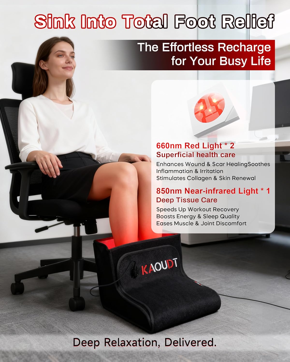 Thumbnail 5 de Kaoudt Medical Grade Red Light Therapy for Feet – Dual-Wavelength 660nm/850nm with Full-Foot Coverage