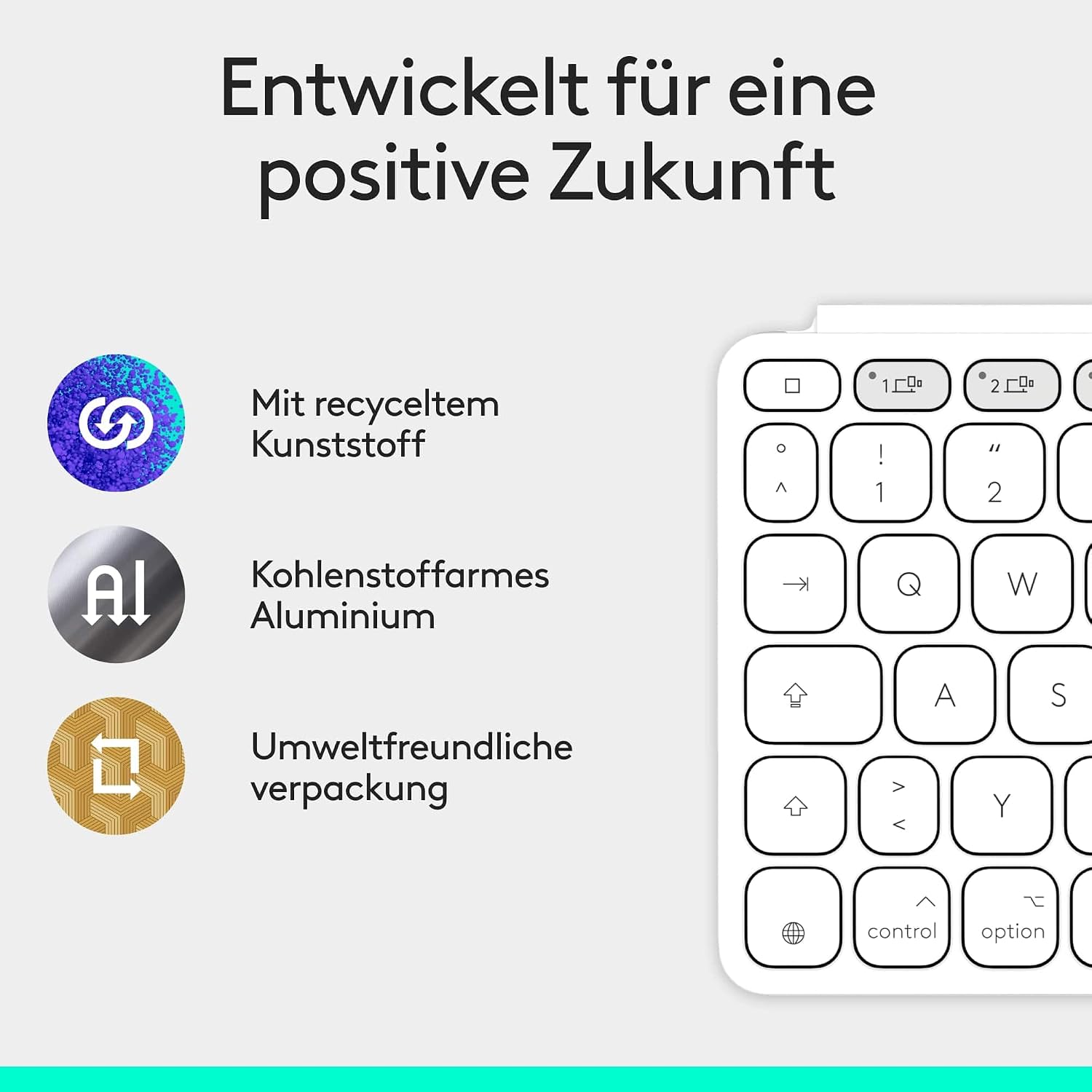 Thumbnail 6 de Logitech Keys-To-Go 2 Tastatur DEU QWERTZ Hellgrau