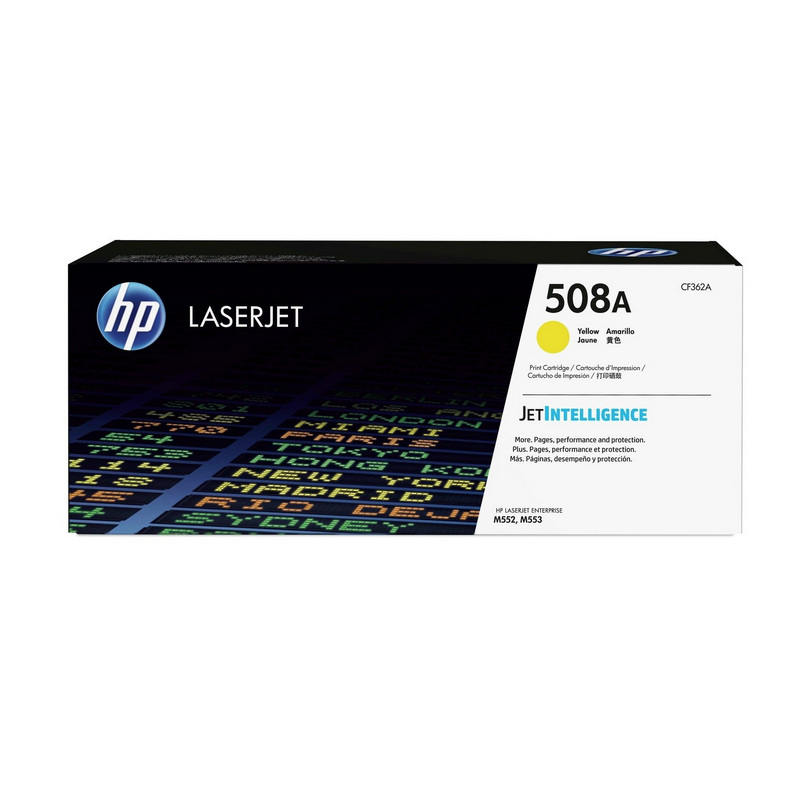 Detalle de HP 508A tóner original LaserJet amarillo, rendimiento de 5.000 páginas