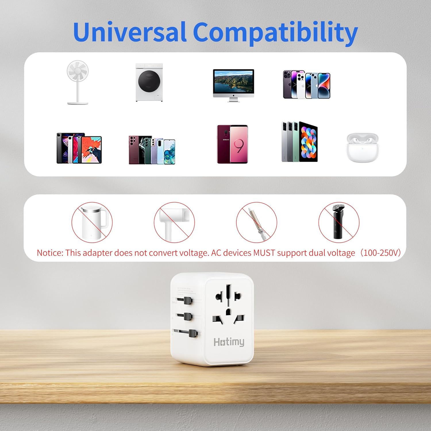 Thumbnail 5 de Hotimy Universal Travel Adapter 4‑plug 🌍