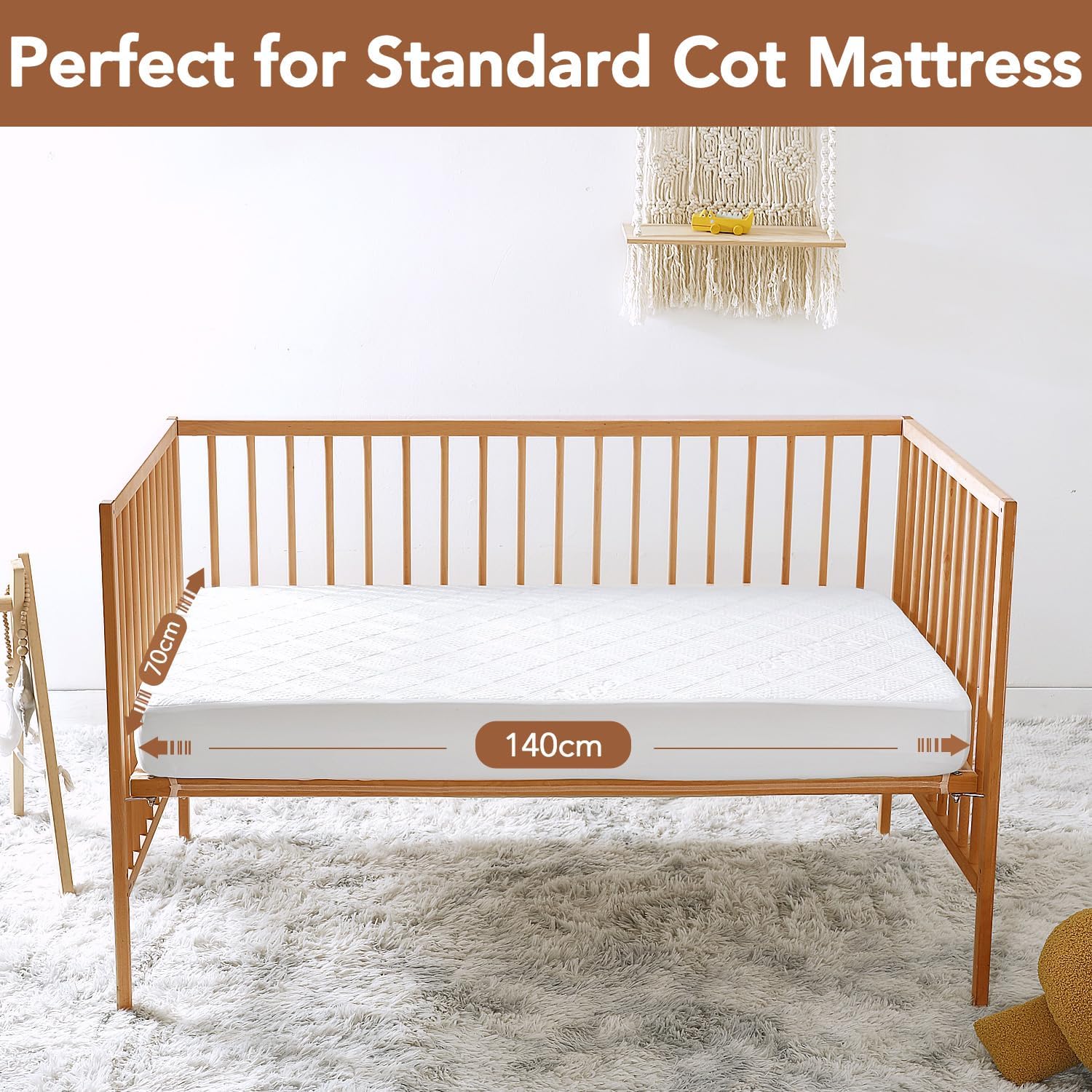 Thumbnail 3 de Bamboo Viscose Cot Bed Mattress Protector 70 x 140 cm