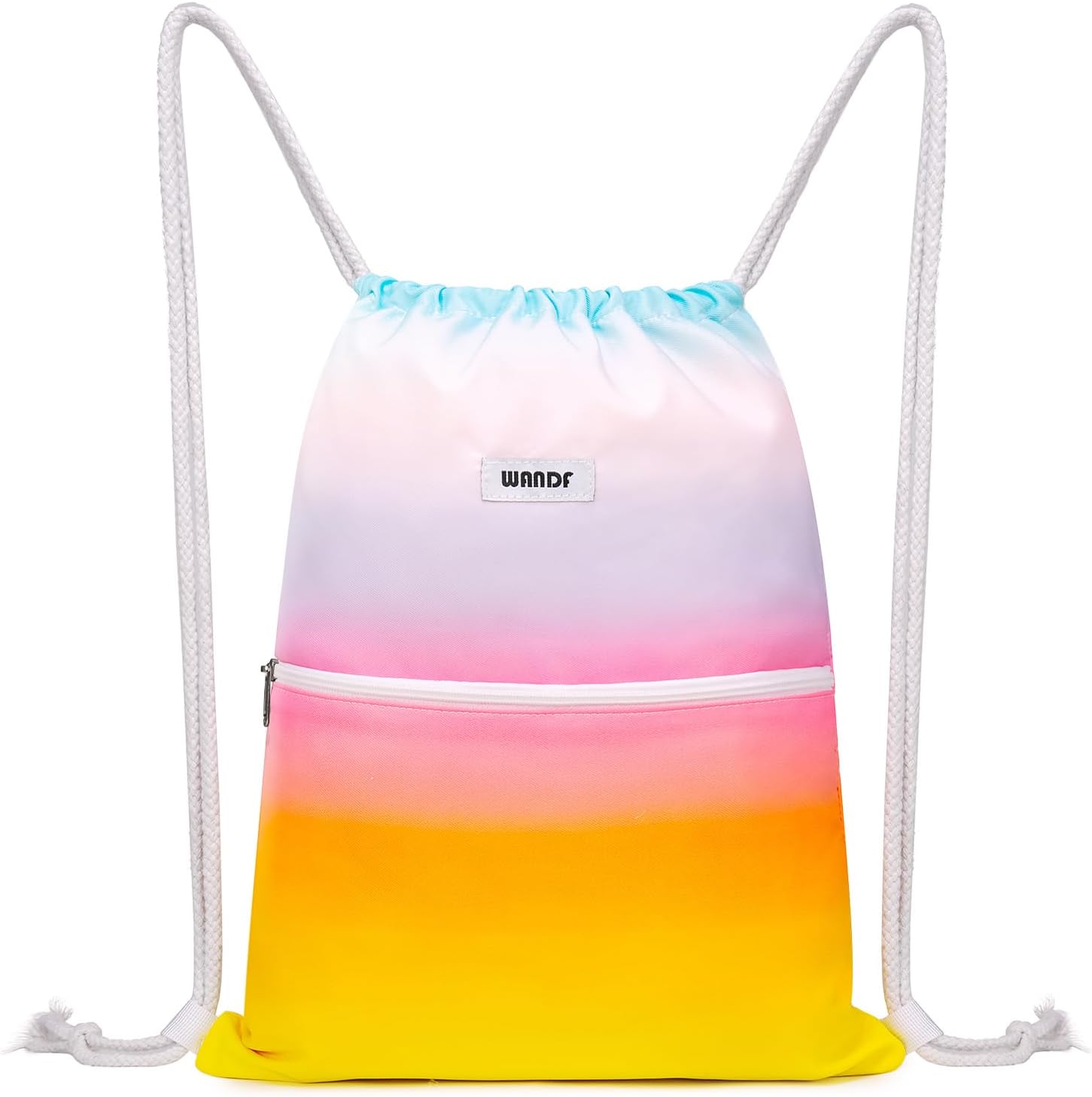 Detalle de WANDF Rucksack mit Kordelzug – 11 Liter, wasserabweisendes Polyester, Innentasche
