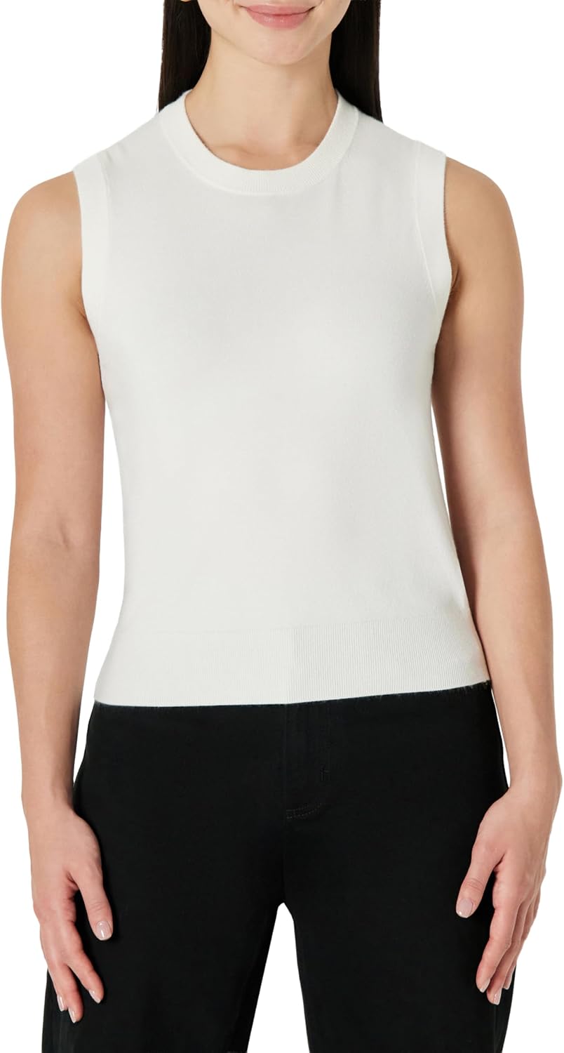 Detalle de Amazon Essentials Women's Regular-Fit Crew Neck Knitted Vest