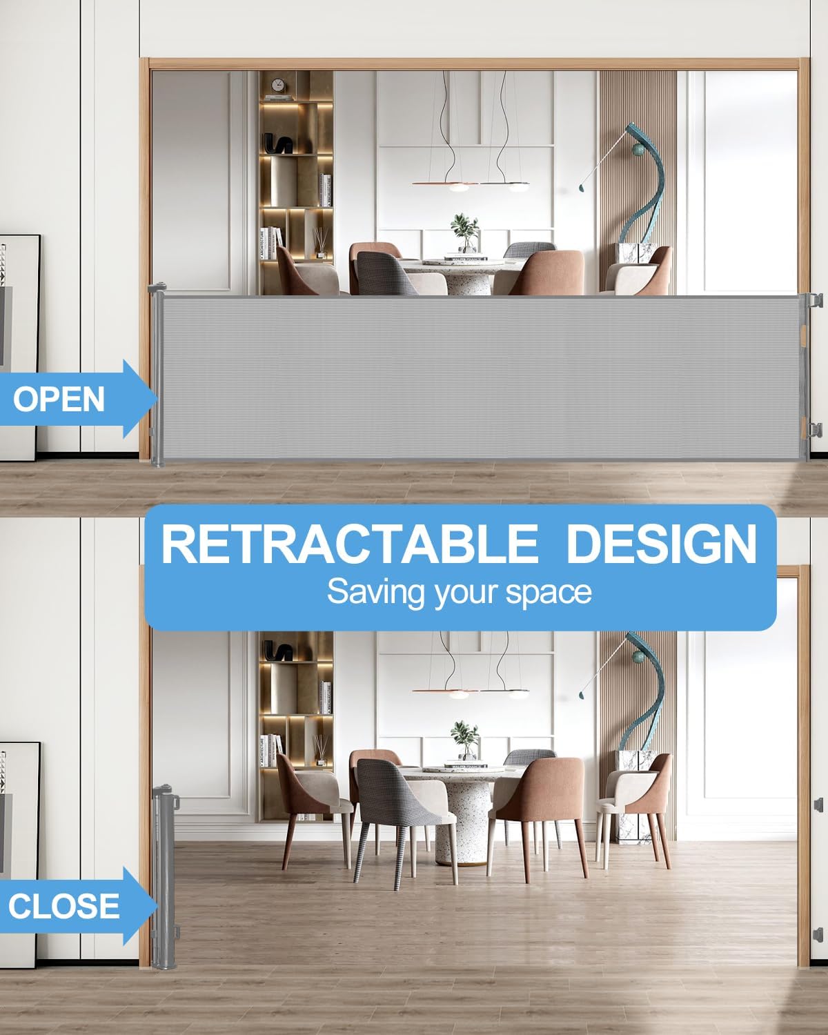 Detalle 2 de Lexixi ibao Retractable Mesh Gate 86 cm tall