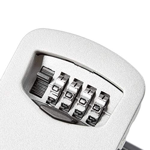 Detalle de Amazon Basics Boîtier mural range-clé à combinaison 4 chiffres – Noir, 8,6 x 12 x 3,5 cm