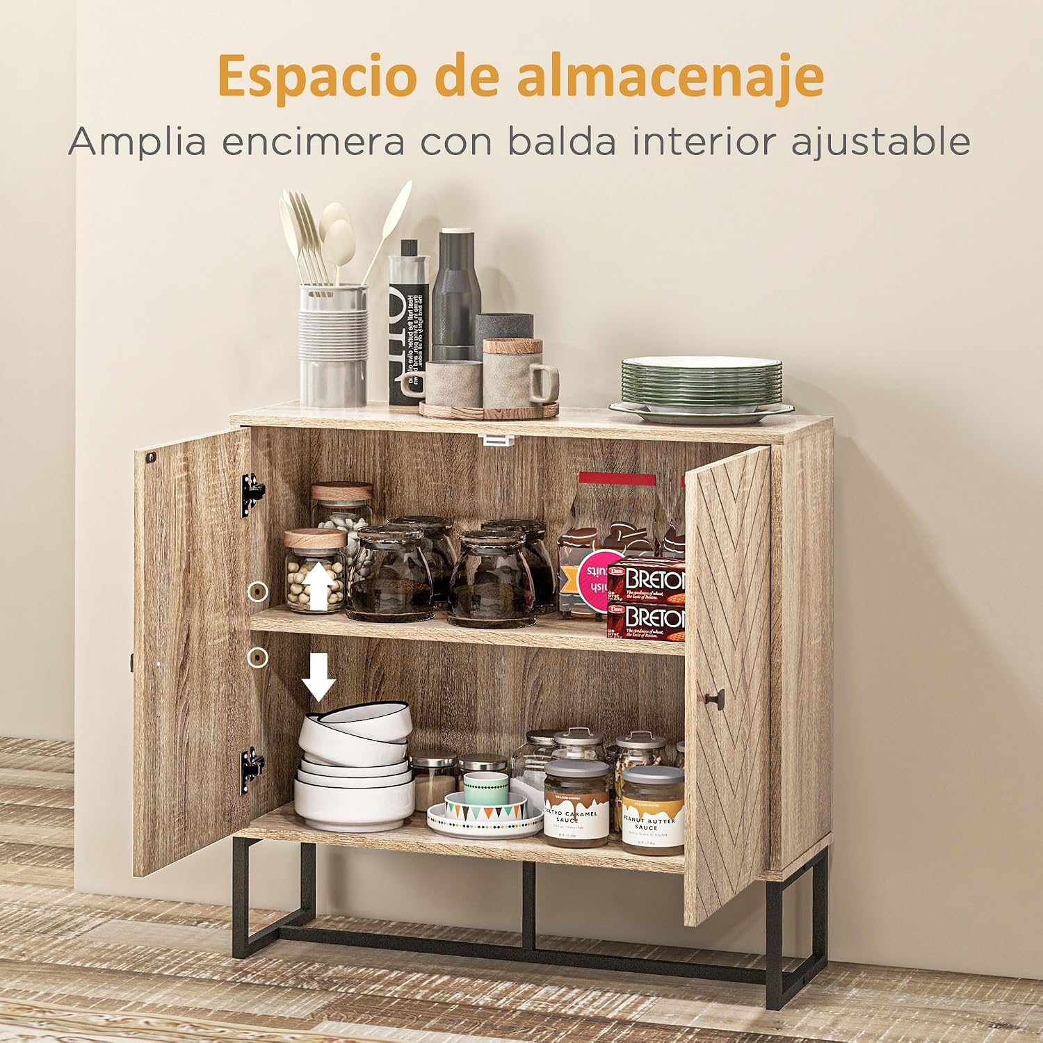Thumbnail 4 de HOMCOM Aparador de Cocina Buffet 80x29,5x80 cm