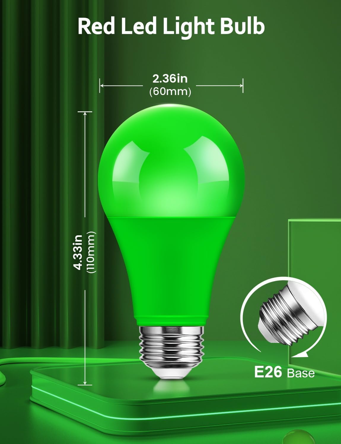 Detalle 2 de Ecoiot CP-BL01-RGB Green LED Bulbs, A19 9W, E26, 4-Pack