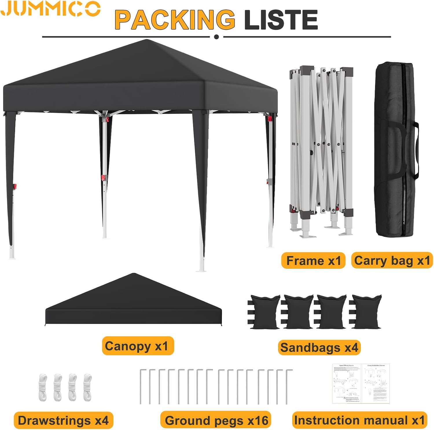 Thumbnail 5 de JUMMICO Pavillon Pliable 3x3m