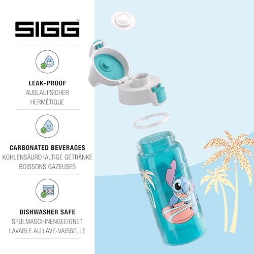 Thumbnail 2 de Sigg Viva ONE Kinder-Trinkflasche, Stitch Surfing – 0,5 L, pink, auslaufsicher, BPA-frei