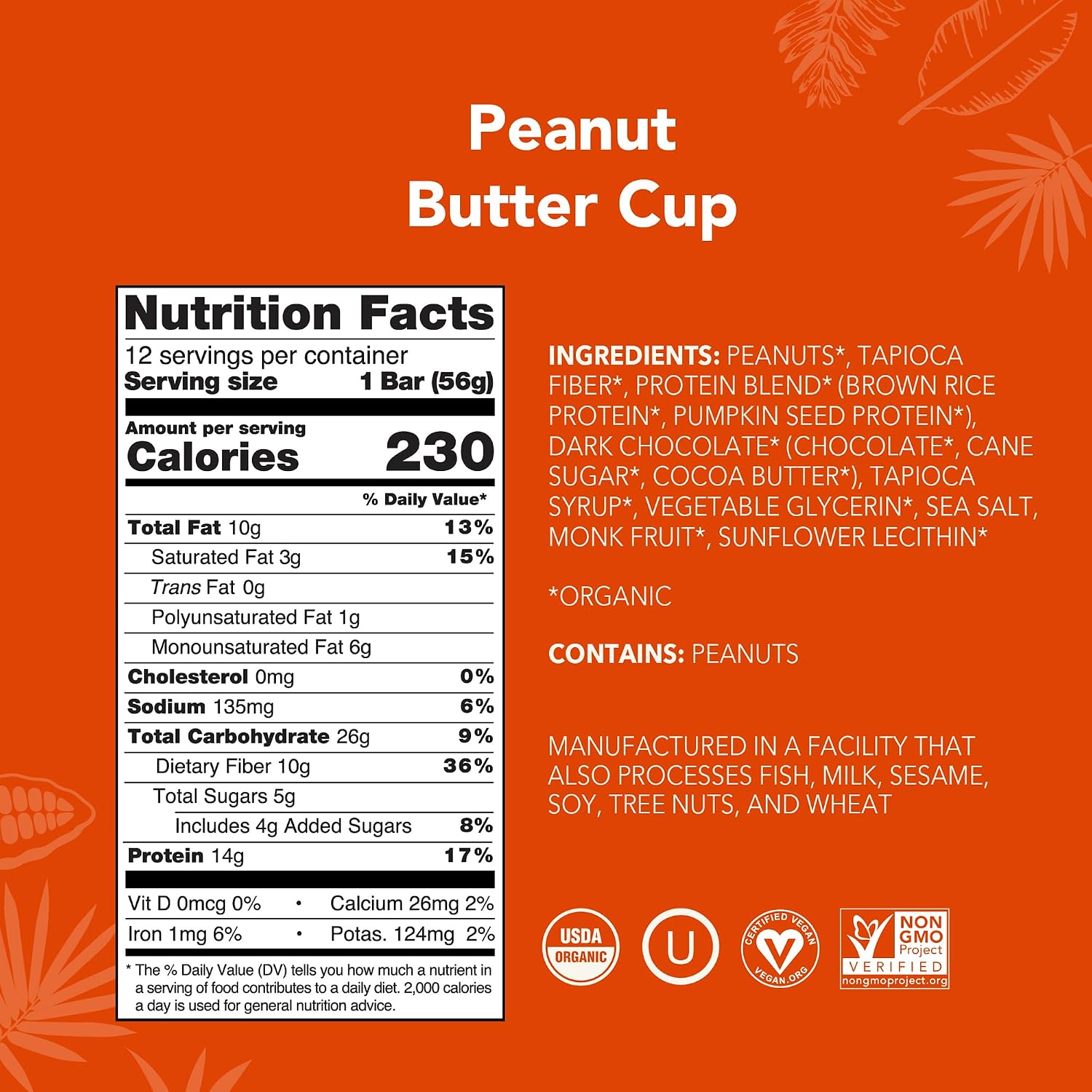 Detalle 2 de ALOHA Organic Plant Based Protein Bars - Peanut Butter Cup (12 Bars)