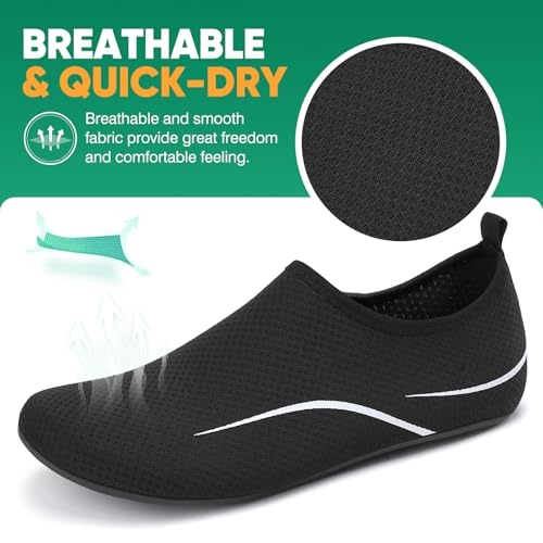 Detalle 2 de Gitzing Water Shoes for Women & Men – Beach Quick-Dry Aqua Socks (Black, EU 40 / UK 6.5)