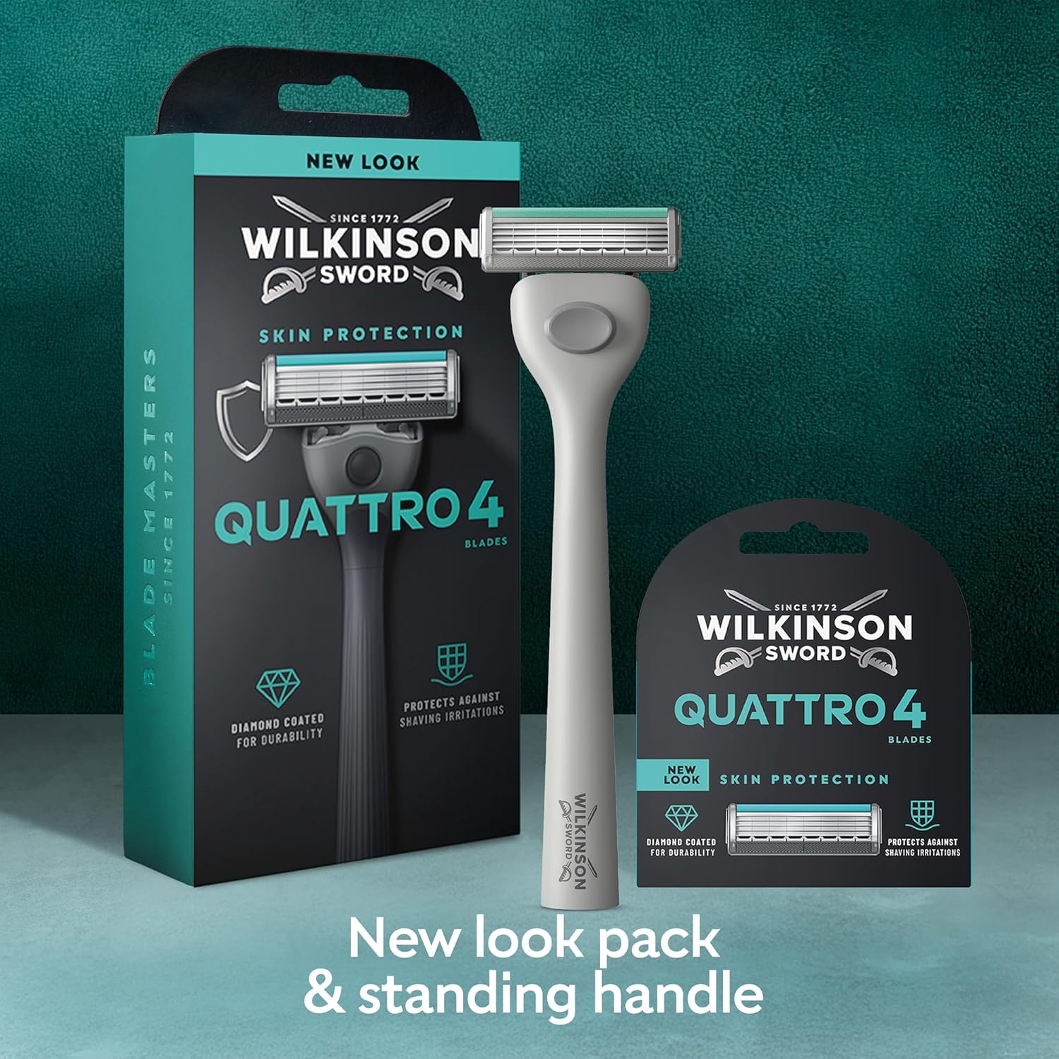 Thumbnail 6 de Wilkinson Sword Quattro Razors for Men – Value Pack with Diamond Coated 4 Blades and 9 Refills