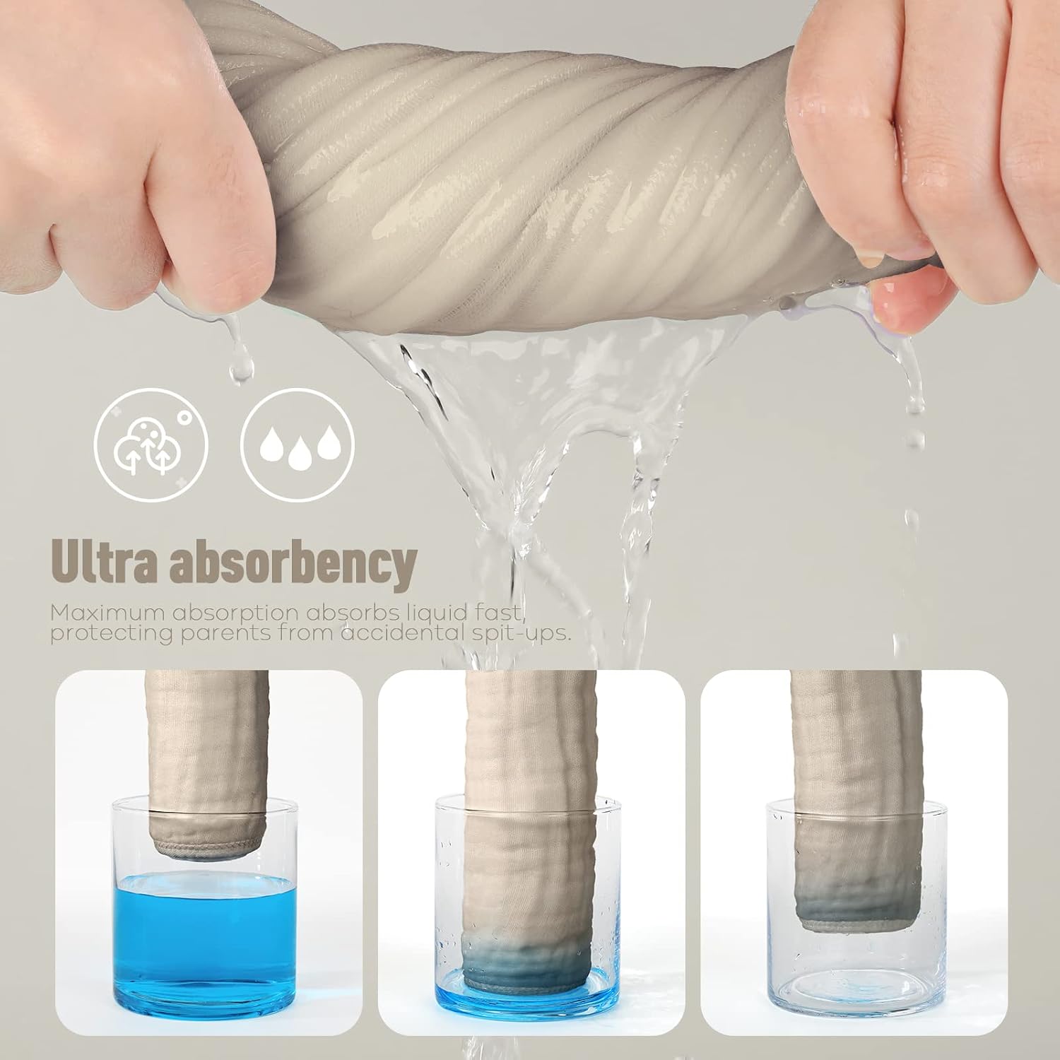 Thumbnail 3 de Yoofoss Mullwindeln Spucktücher – 10er Set 27×50 cm, 6-lagig, 100% Baumwolle