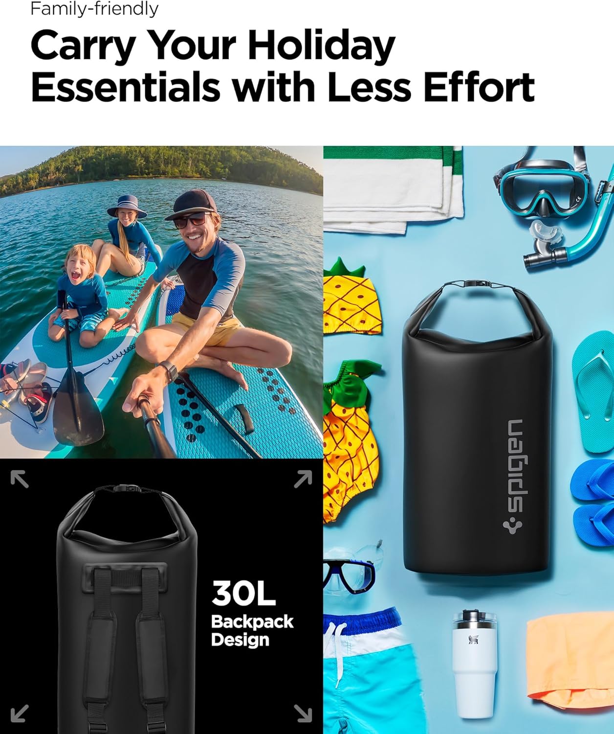 Thumbnail 1 de Spigen Aqua Shield wasserdichte Dry Bag 30L – Trockene Ausrüstung für Strand, Schwimmen, Camping & Kajak