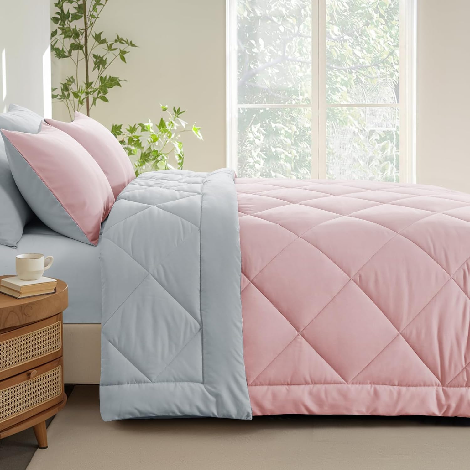 Thumbnail 2 de Aisbo Coverless Duvet King Size 10.5 Tog – Pink/Grey, 230 x 220 cm
