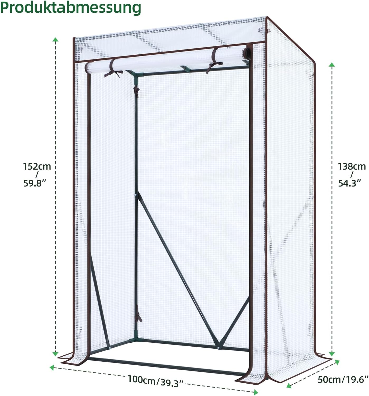 Thumbnail 5 de Ohuhu Premium Foliengewächshaus klein für Tomaten & Balkon (100 x 50 x 152 cm) – winterfestes Überwinterungszelt