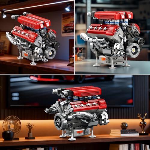 Thumbnail 6 de Reobrix 33015: Maqueta de Motor V8 para Adultos, movimiento realista con pistones y cigüeñal funcional