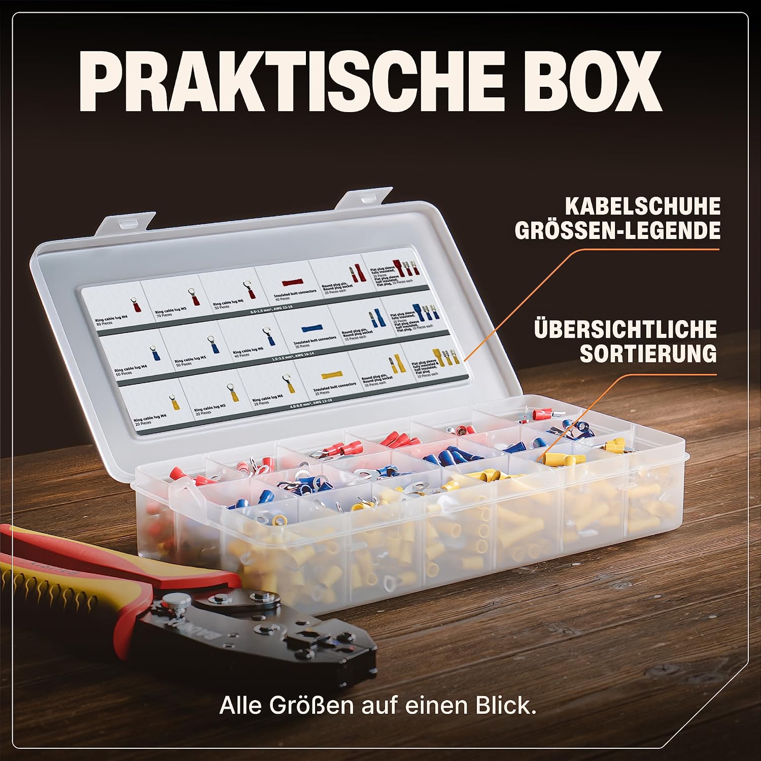 Detalle de BAURIX HEKTOR PRO Crimpzange mit 6 Wechselbacken & Abisolierzange – All-In-One Elektriker Werkzeug