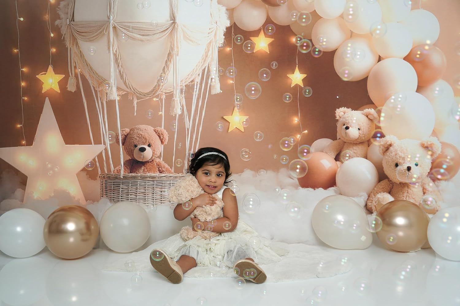Detalle de Kate Hot Air Balloon Backdrop for 1st Birthday Party – 7x5ft/2.2x1.5m