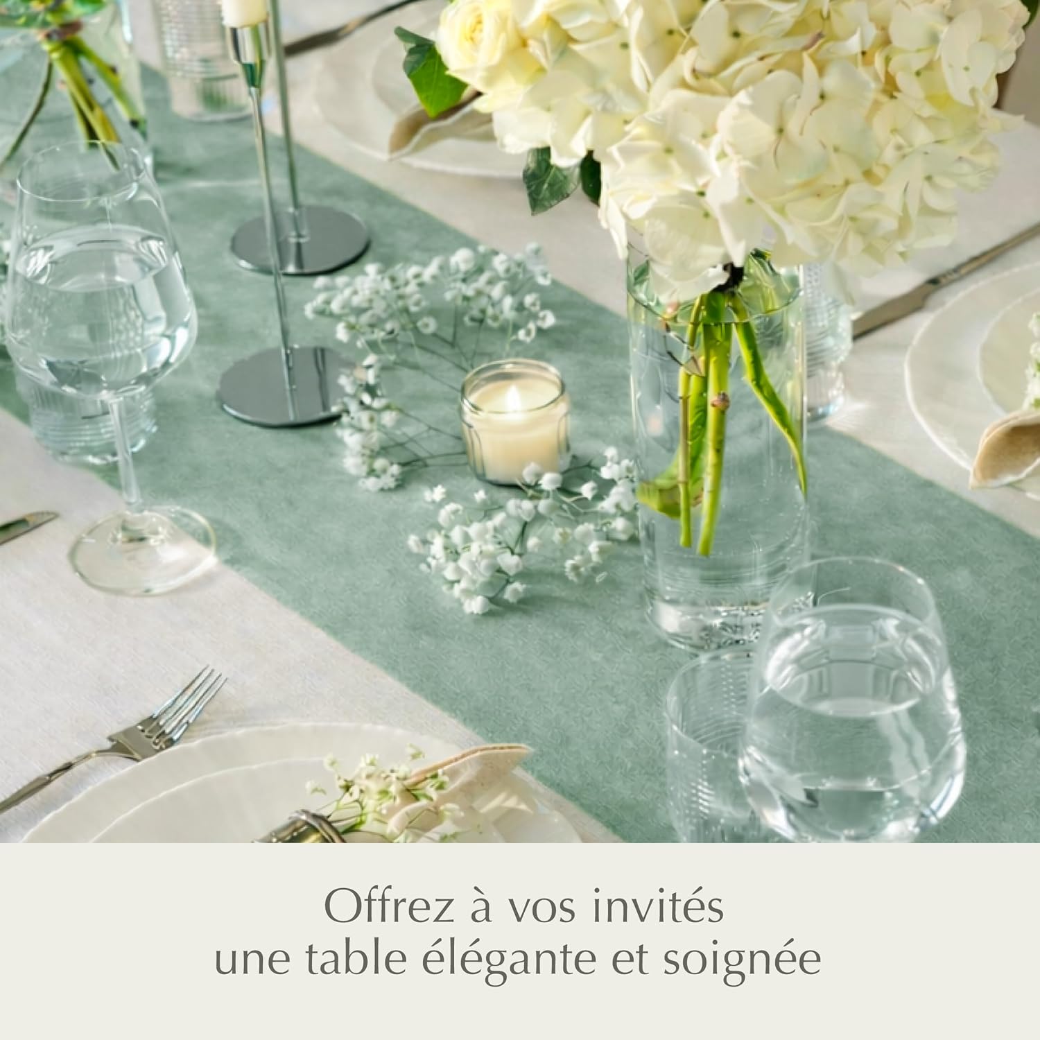 Thumbnail 6 de Twinzee Chemin De Table Eucalyptus Non Tissé 30 cm x 25 m – Décoration de table polyvalente