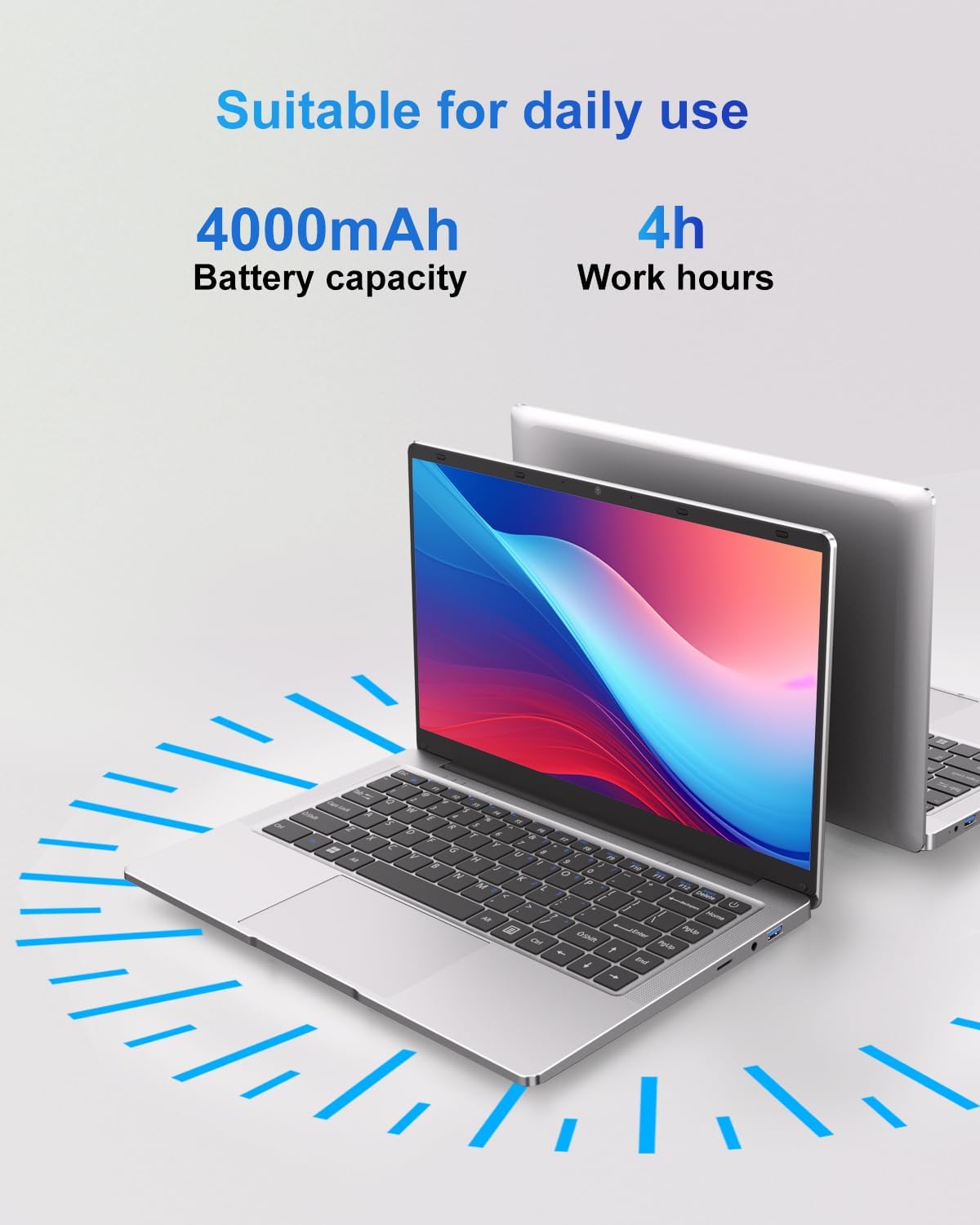 Thumbnail 5 de LEEDOW 14-inch Laptop (Celeron N4000, 6GB RAM, 128GB SSD) – fanless, dual-band WiFi