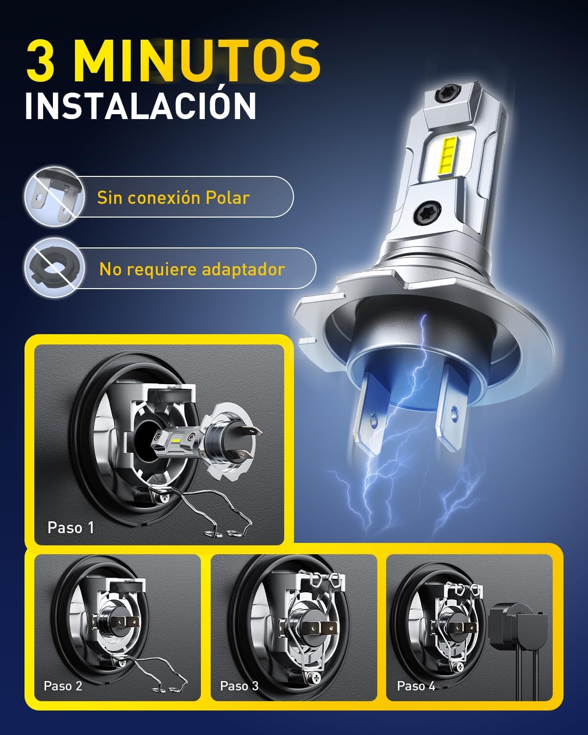 Detalle 2 de AUXITO H7 LED 600% más luminosa