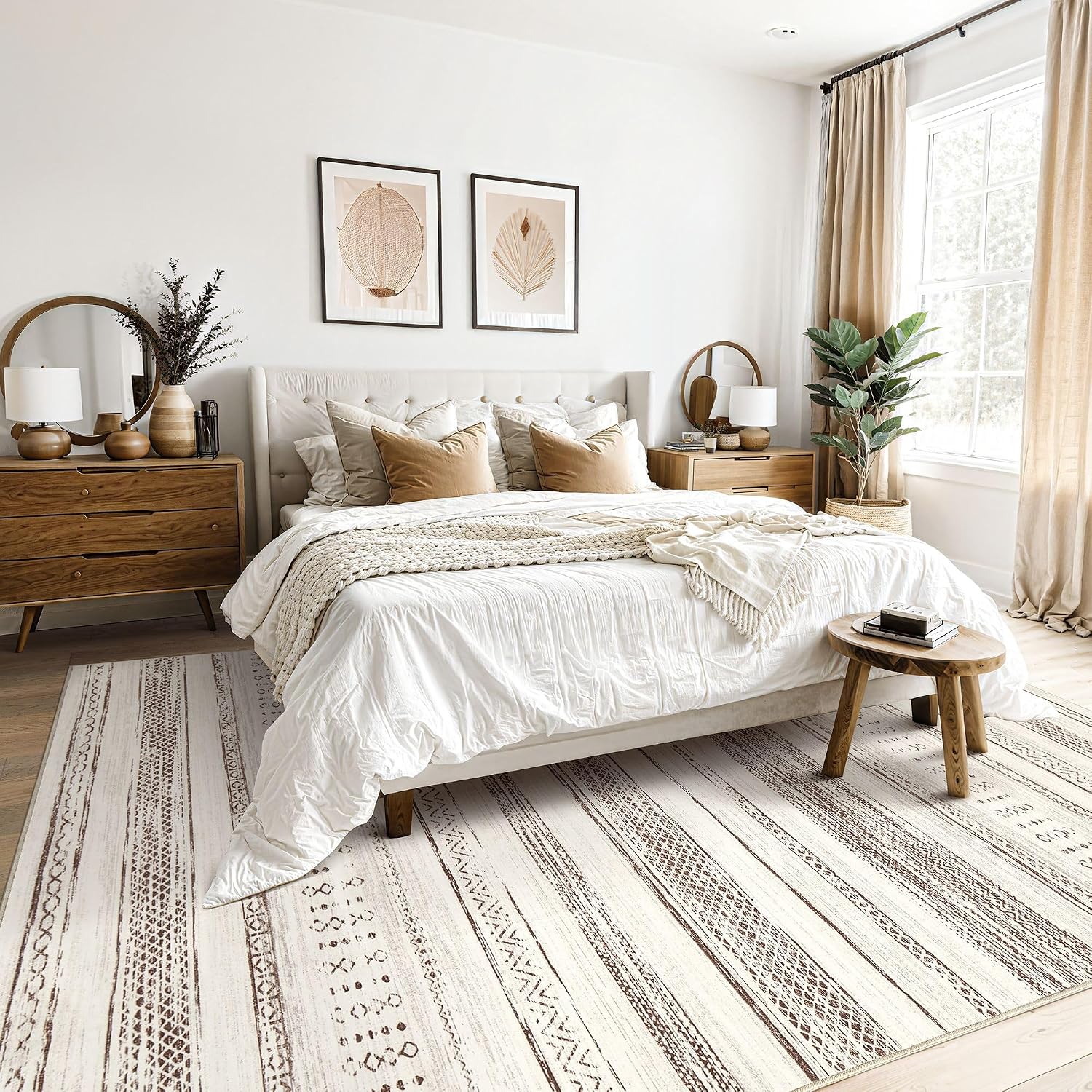 Thumbnail 2 de Tortania 10x12 Washable Area Rug: Soft, Non-Slip Boho-Style Rug for Living Room & More