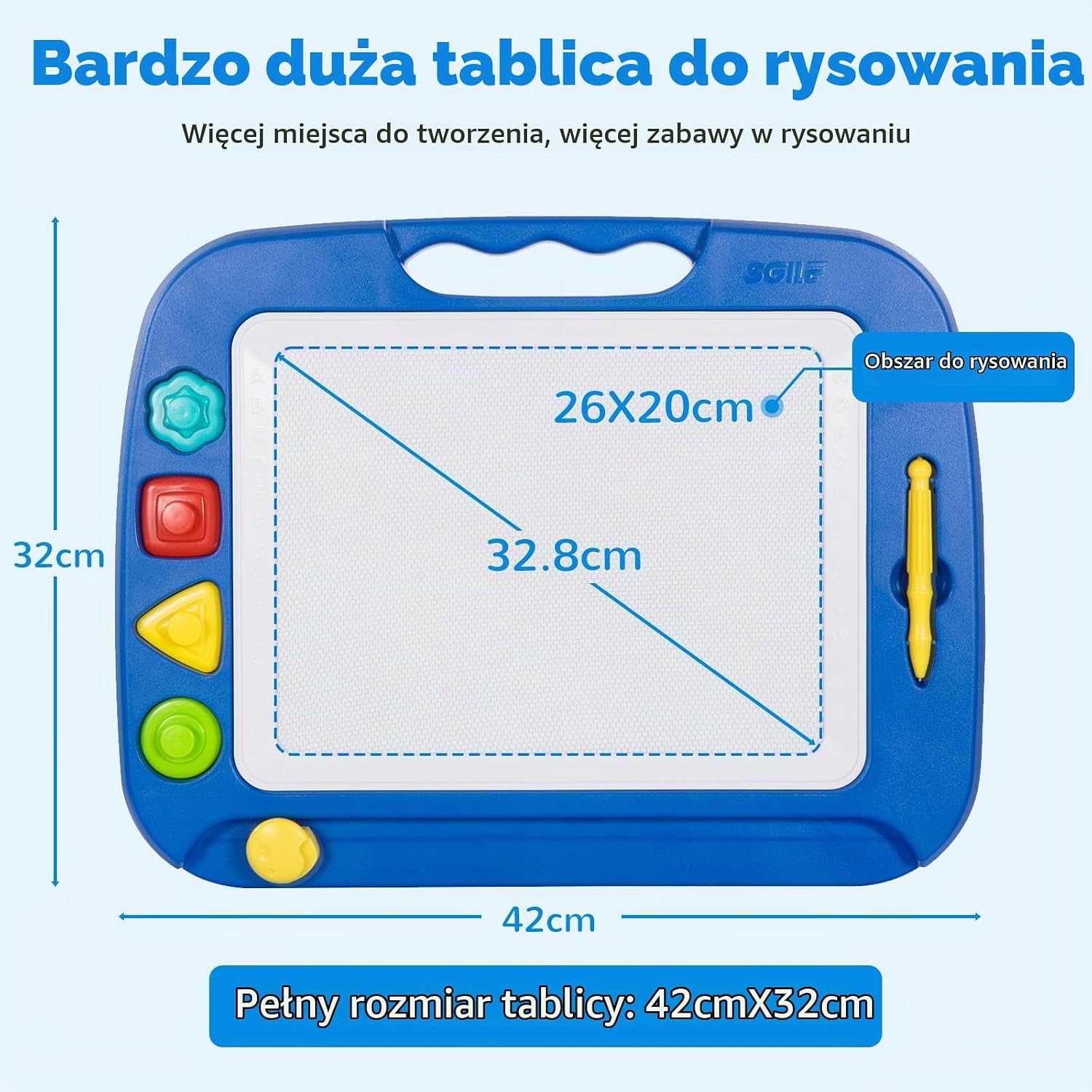 Thumbnail 1 de SGILE SE220086BU – magnetyczna tablica do rysowania z polem 26 × 20 cm
