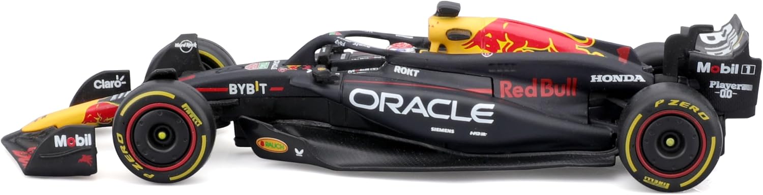 Detalle de BBURAGO F1 Red Bull Racing RB20 n°1 Verstappen – Échelle 1:43, livrée officielle, casque et présentoir