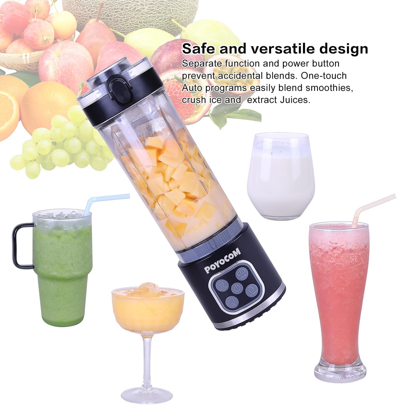 Detalle 2 de POYOCOM Mini-Standmixer 700 W für Smoothies
