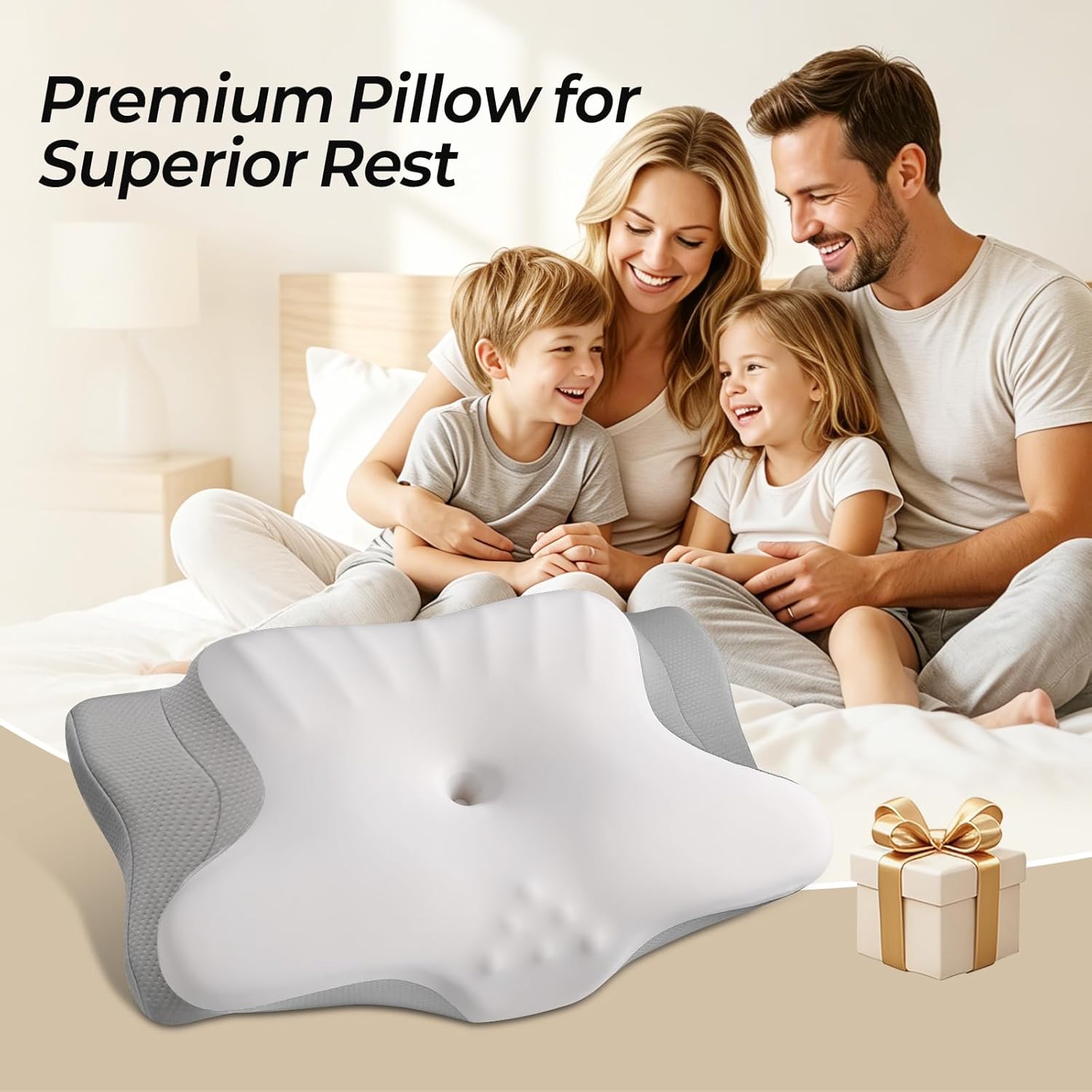Thumbnail 6 de Ylekto Cervical Neck Pillow for Pain Relief – Two-Height Contour Memory Foam Pillow for Side & Back Sleepers