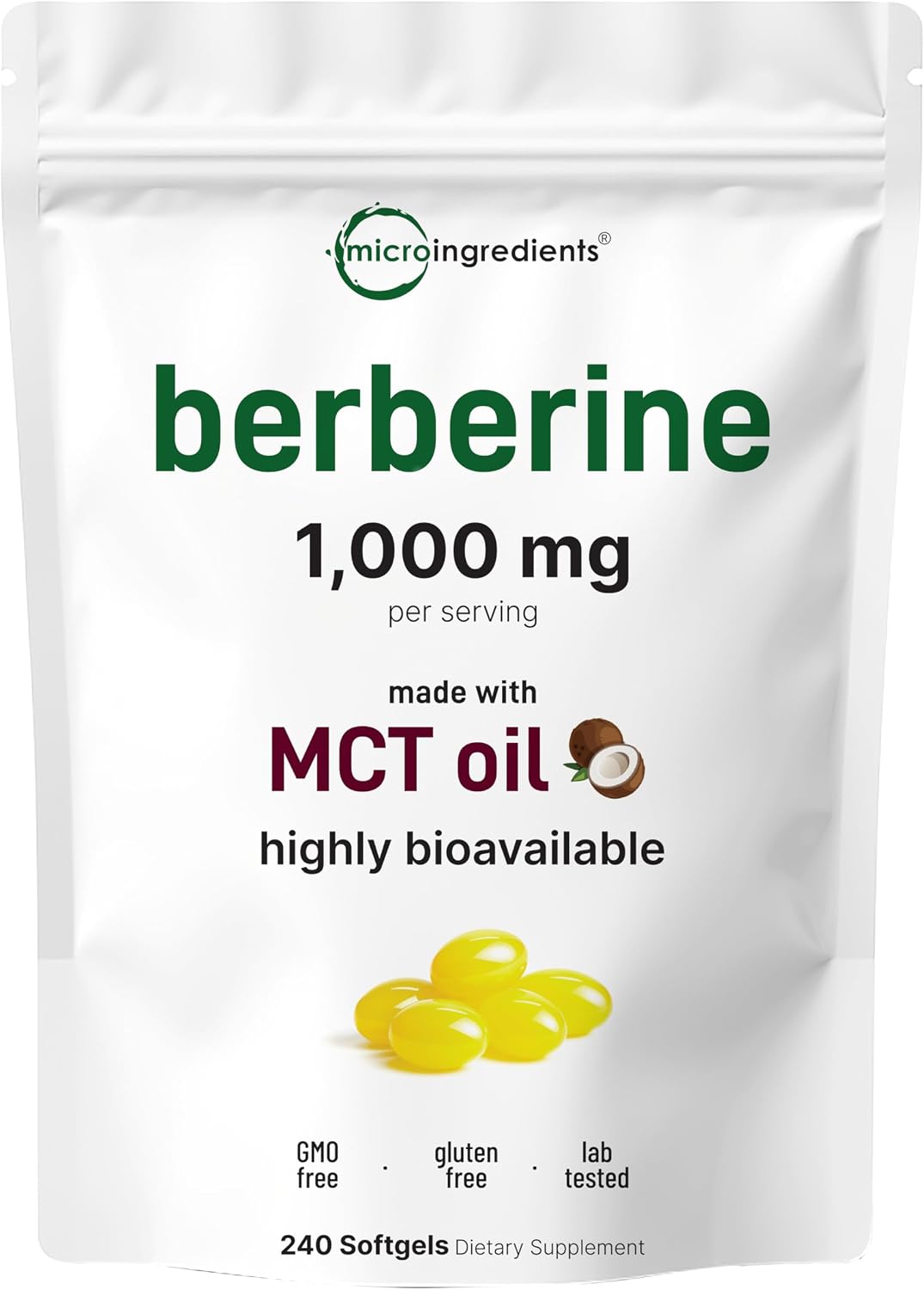 Detalle de Micro Ingredients Berberine Softgels 240 Softgels