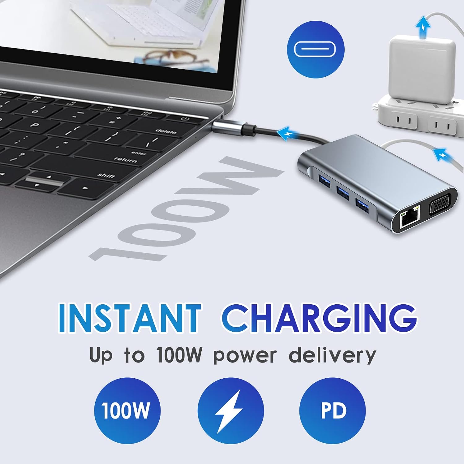 Thumbnail 2 de USB C Hub 7in1 Mit 4K HDMI VGA