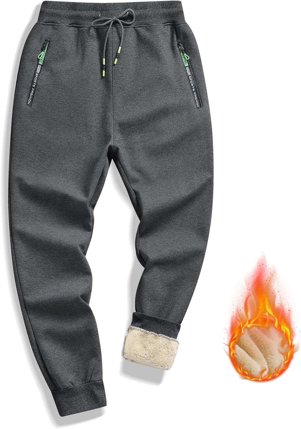 Detalle de STICKON Men's Sherpa-Lined Sweatpants
