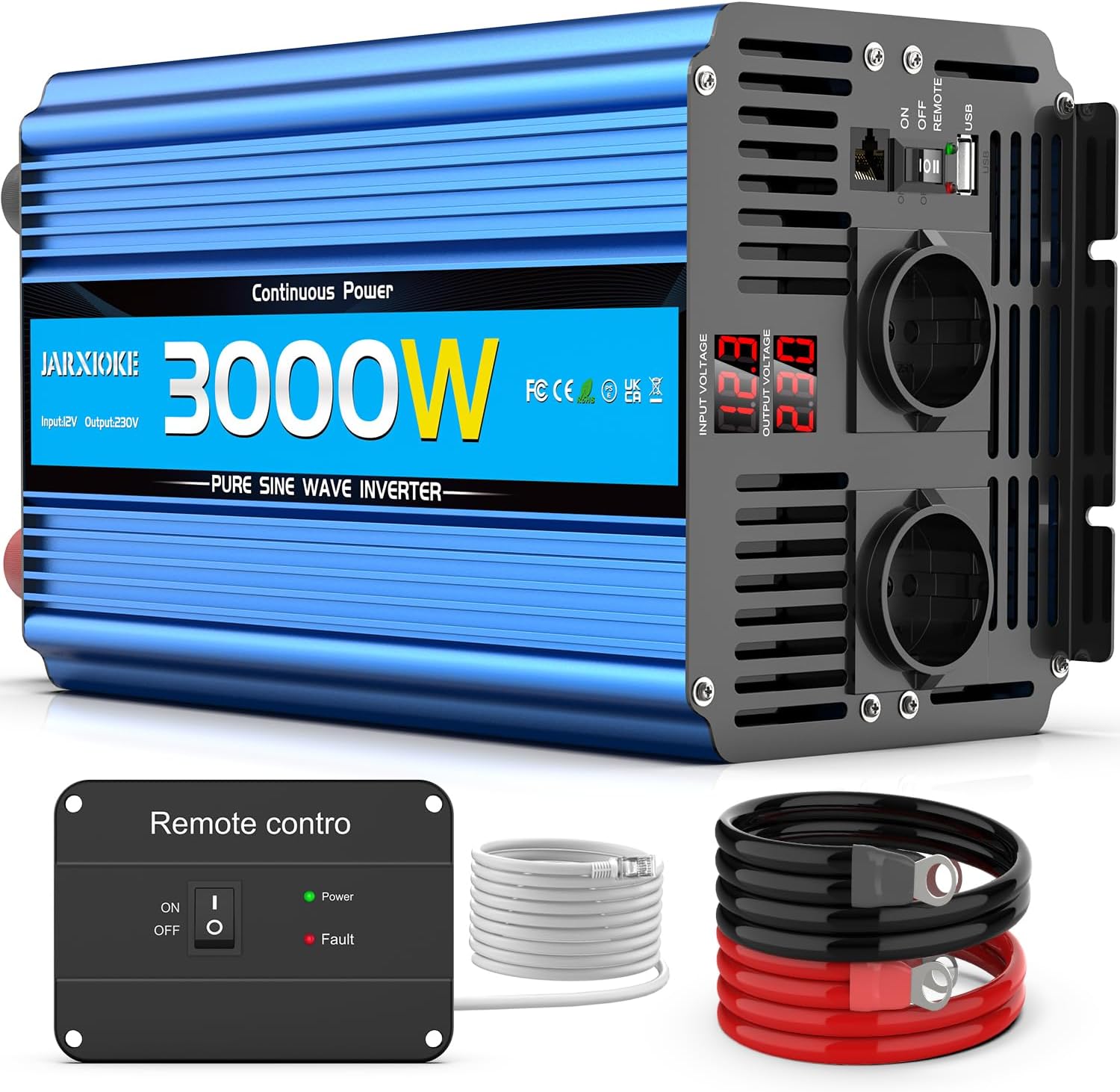 JARXIOKE Inverter Onda Pura 3000W 12V