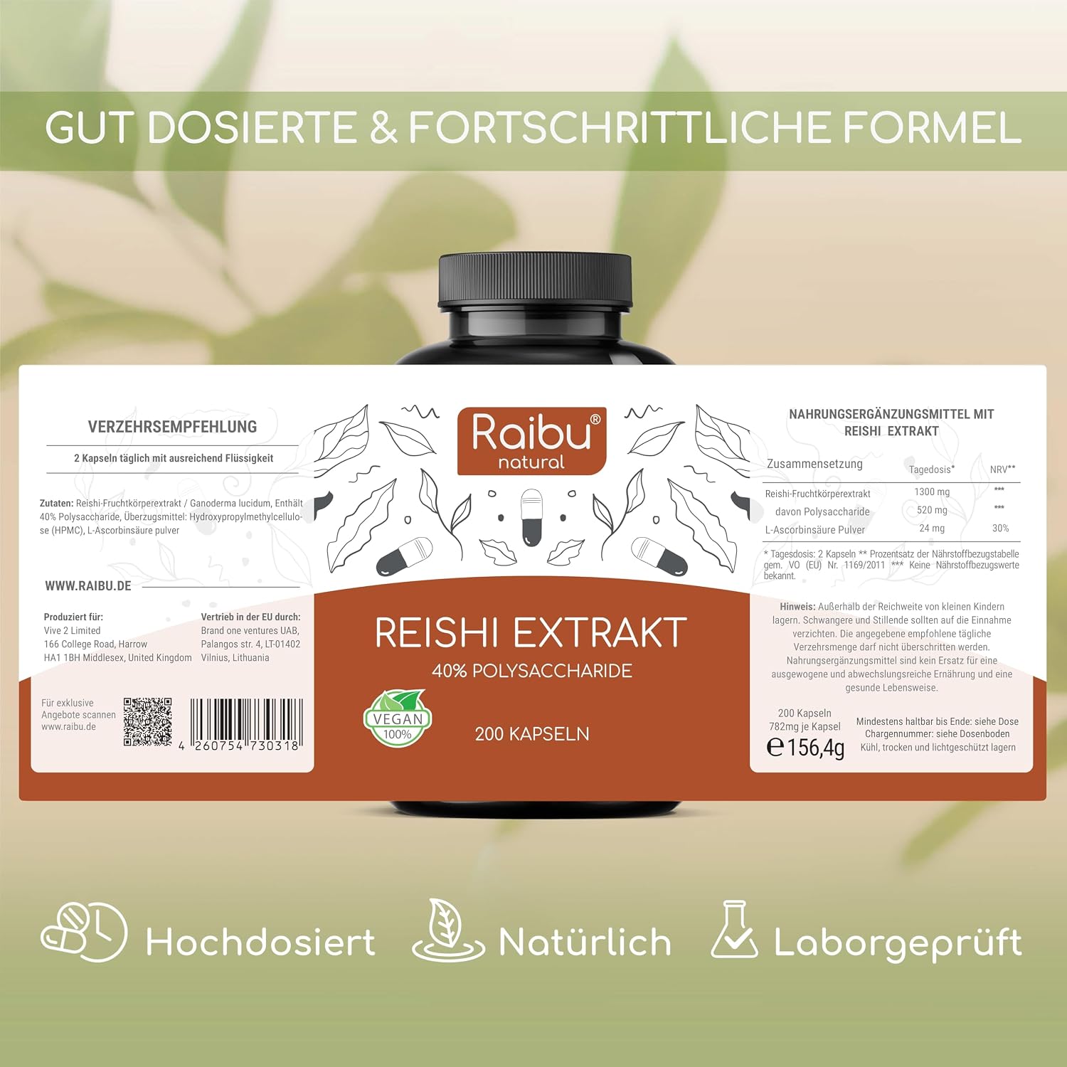 Thumbnail 2 de Raibu Reishi Kapseln Hochdosiert 650 mg