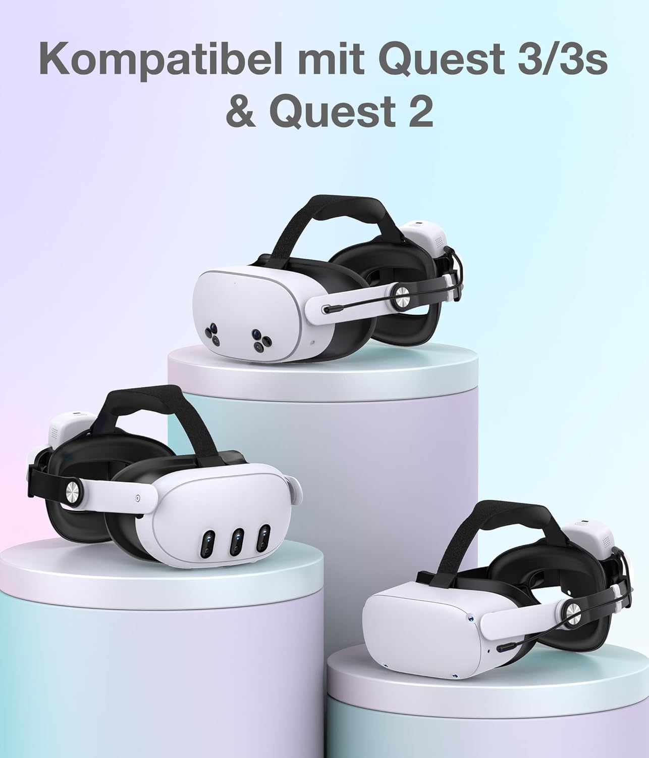 Thumbnail 1 de Elegamefy Headstrap mit Akku für Meta Quest 3/3S/Quest 2 – Digitalanzeige, 3–4 Std. extra, doppelte Einstellräder