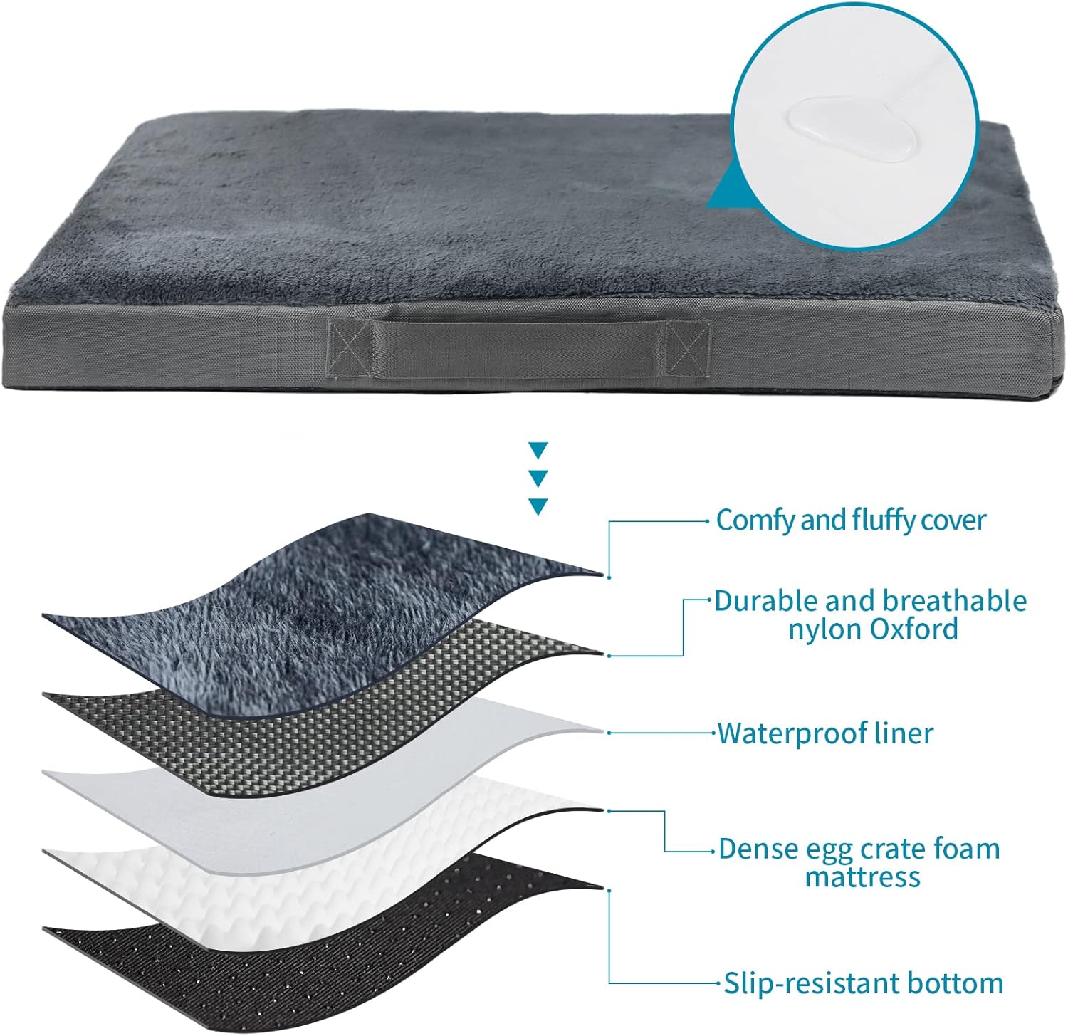 Thumbnail 2 de Nepfaivy Dog Bed Extra Large 105×70×7.5cm