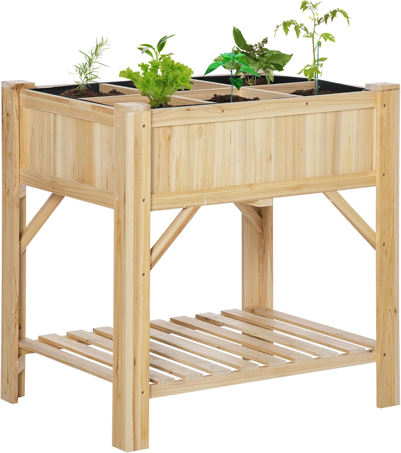Detalle de Outsunny Huerto Urbano Elevado de Madera