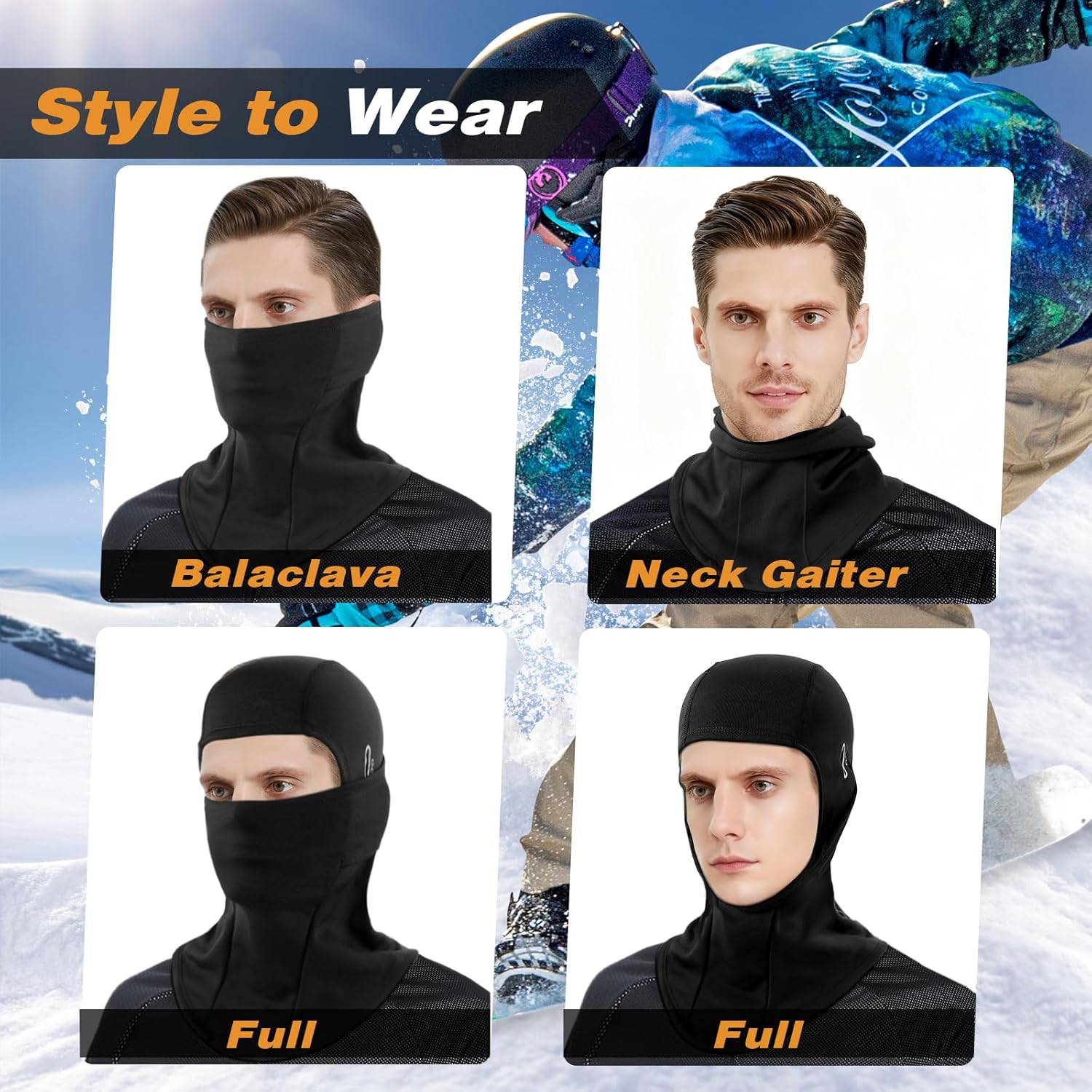 Detalle 2 de HEGGCOOE Ski Mask Balaclava 60 cm