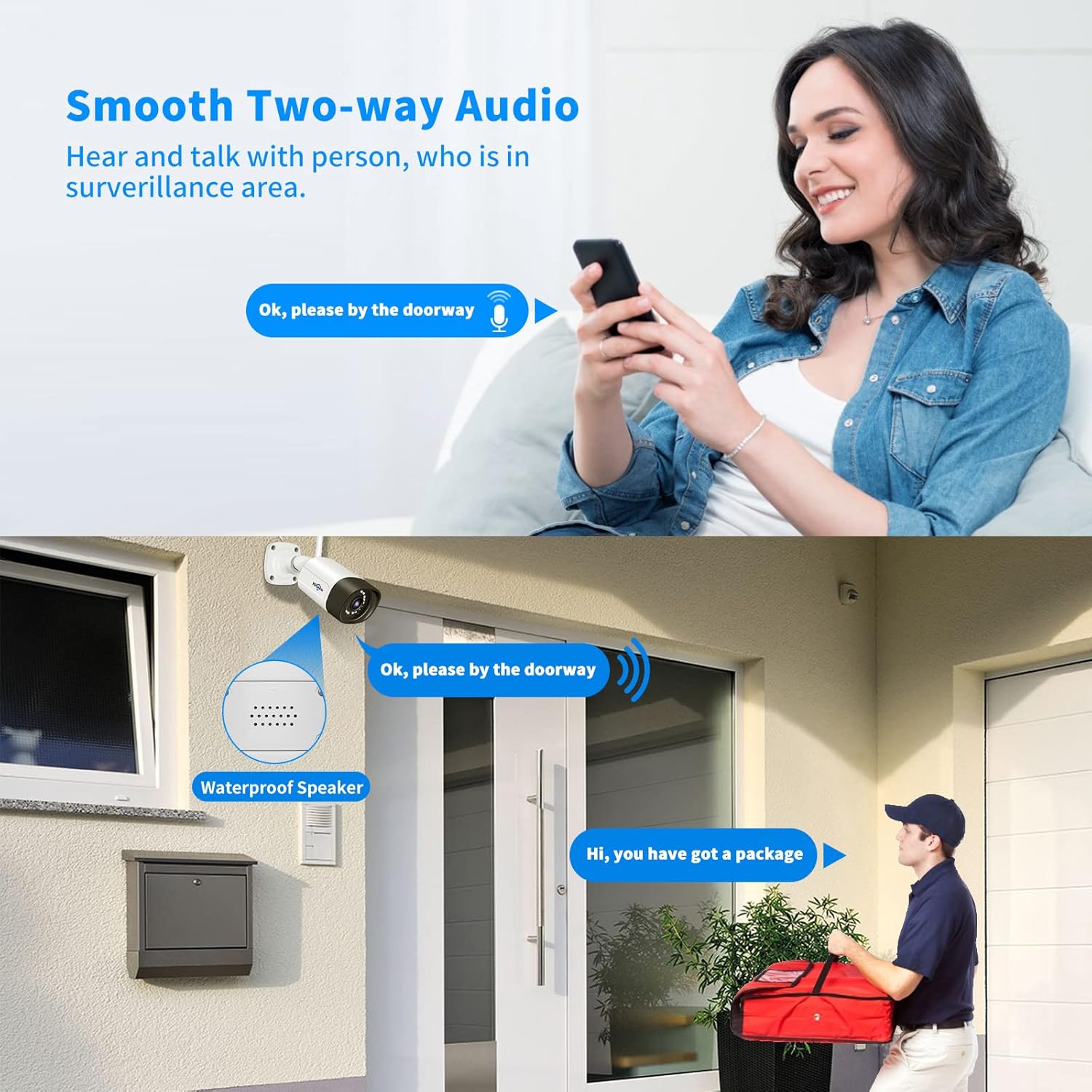 Detalle de Kit Caméra de Surveillance WiFi Extérieur Hiseeu 5MP avec NVR 1To et 4 caméras PTZ/WiFi – Vision nocturne couleur