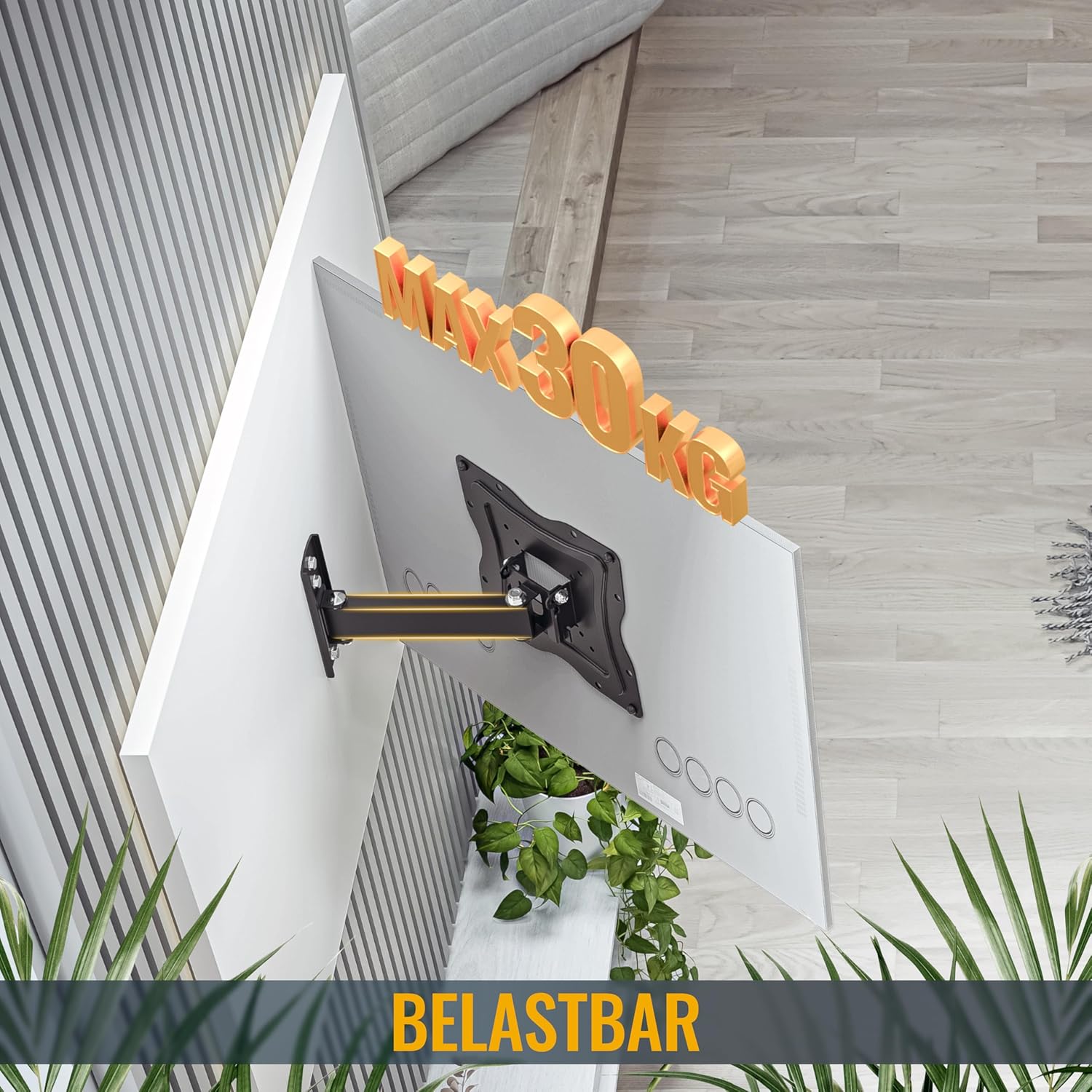 Thumbnail 4 de Support mural TV RICOO Support Murale S1222 orientable et inclinable (30 à 55")