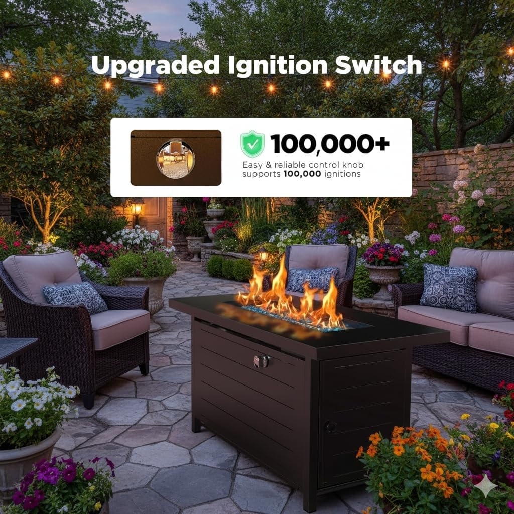 Detalle 2 de Ciays Gas Fire Pit Table 43-inch