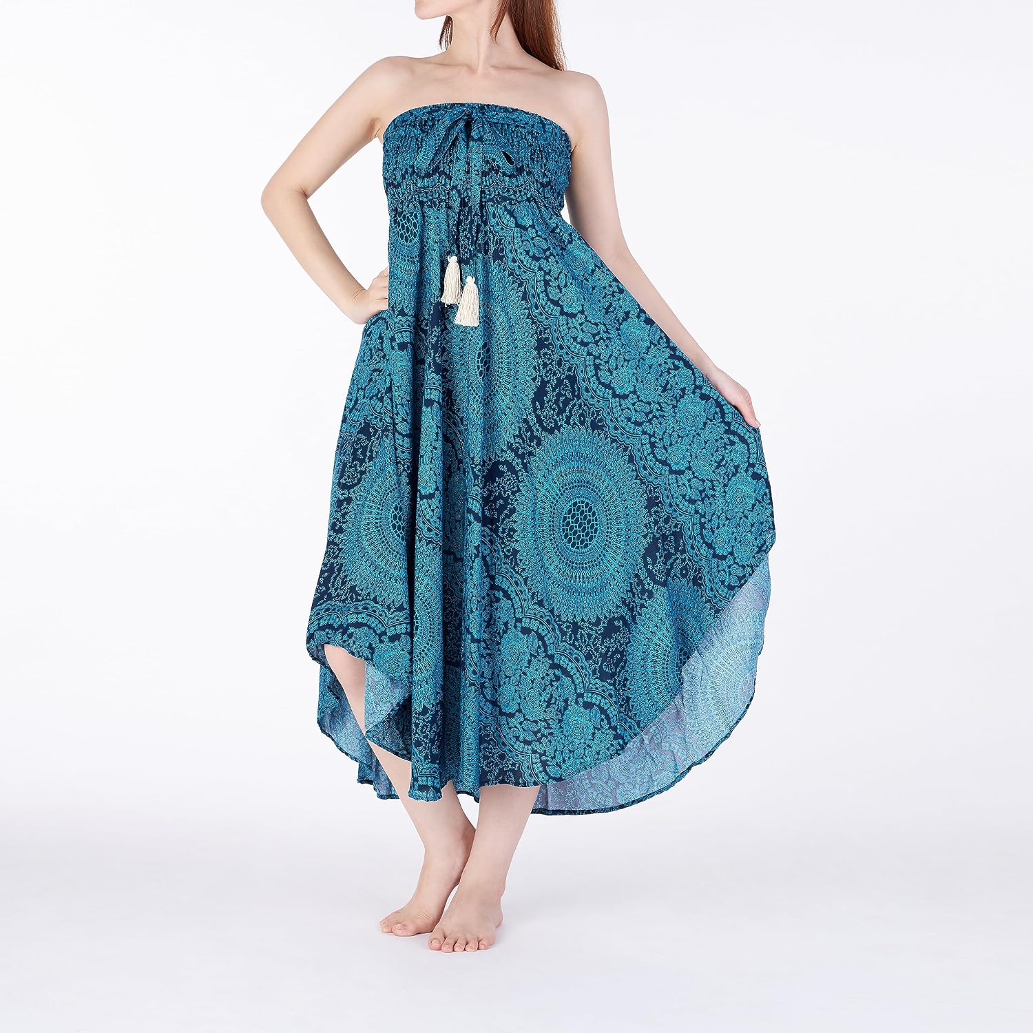 Detalle de Lannaclothesdesign Women's Long Maxi Skirt – Bohemian Gypsy Boho Rayon Knit, 37" or 40